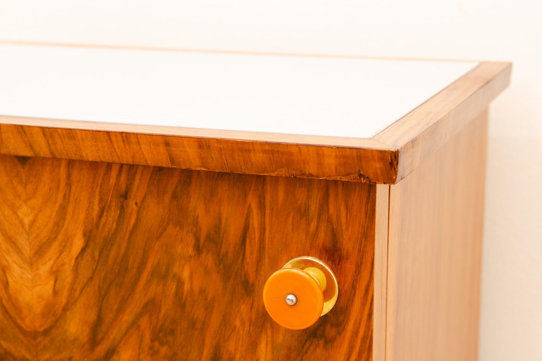 Elegant Fully renovated Art Deco night stand, 1930s, Bohemia For Sale 11