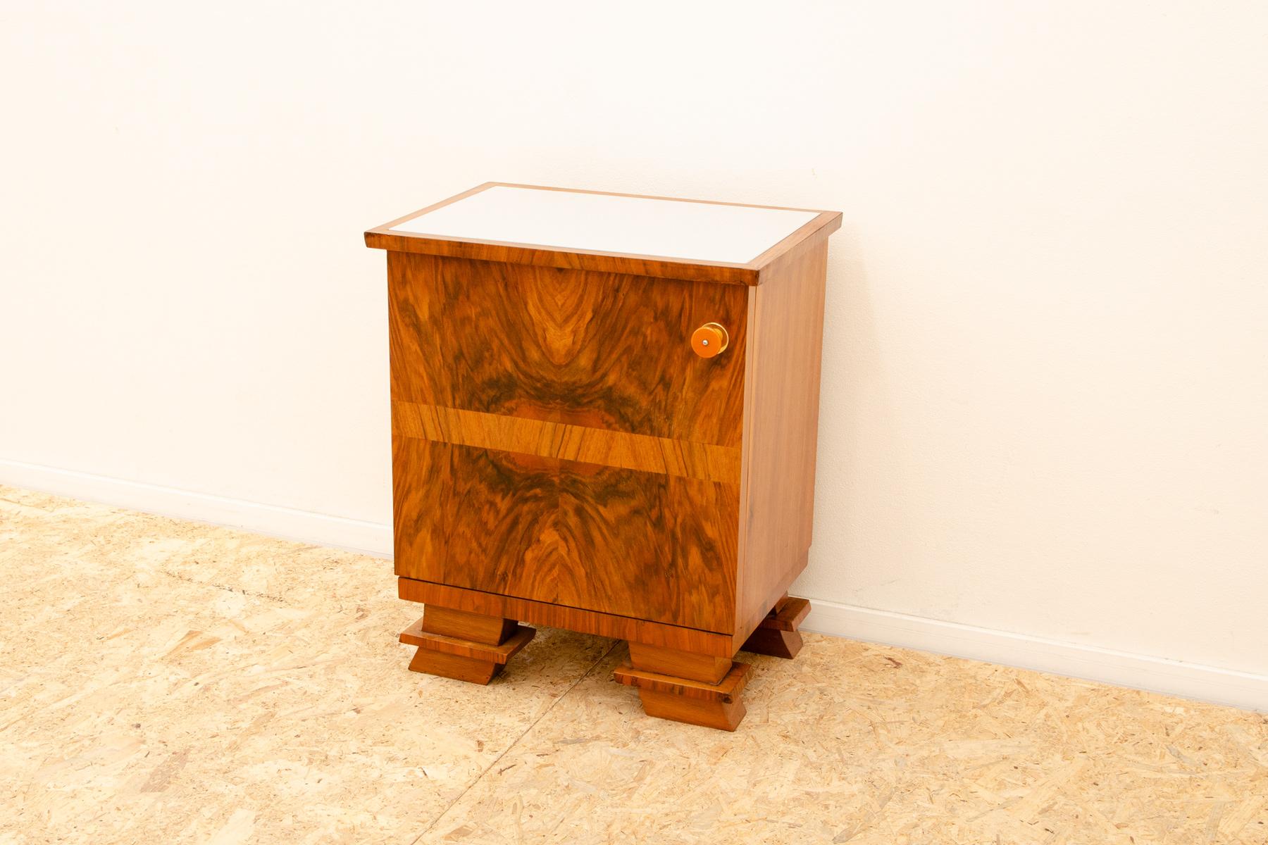 Elegant Fully renovated Art Deco night stand, 1930s, Bohemia For Sale 1