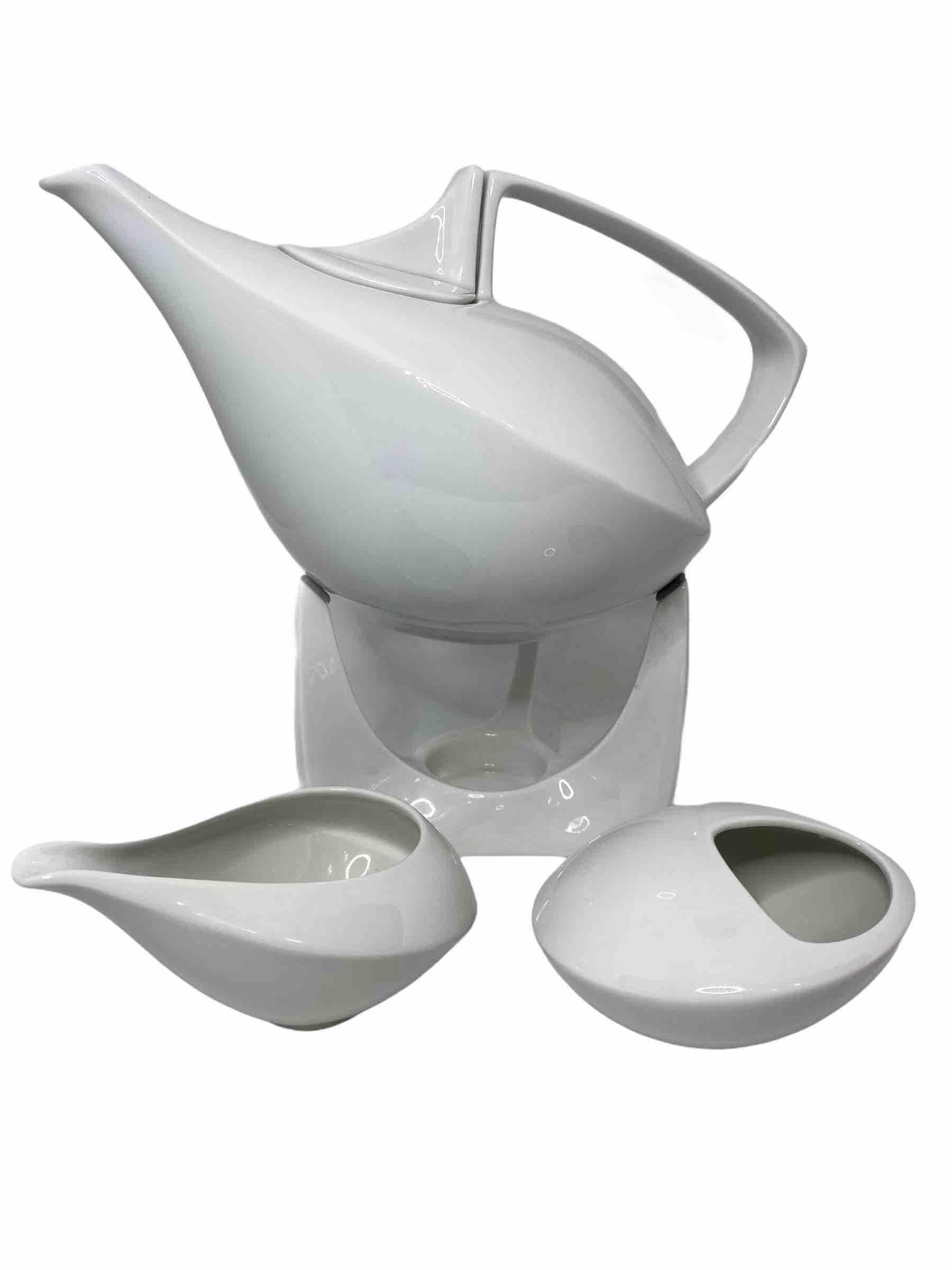 Elegantes Futuristisches Friesland Porcelain Teeservice Vintage, Deutsch (Moderne) im Angebot