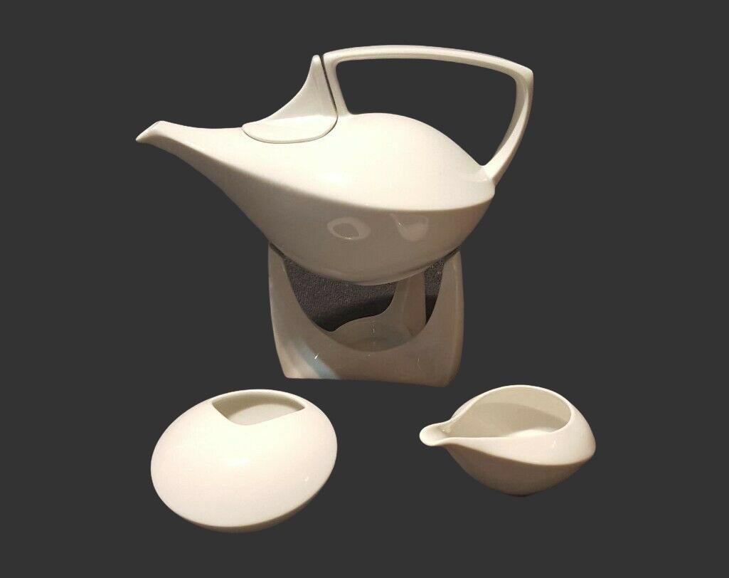 Italian Elegant Futuristic Friesland Porcelain Tea Set Vintage, German For Sale