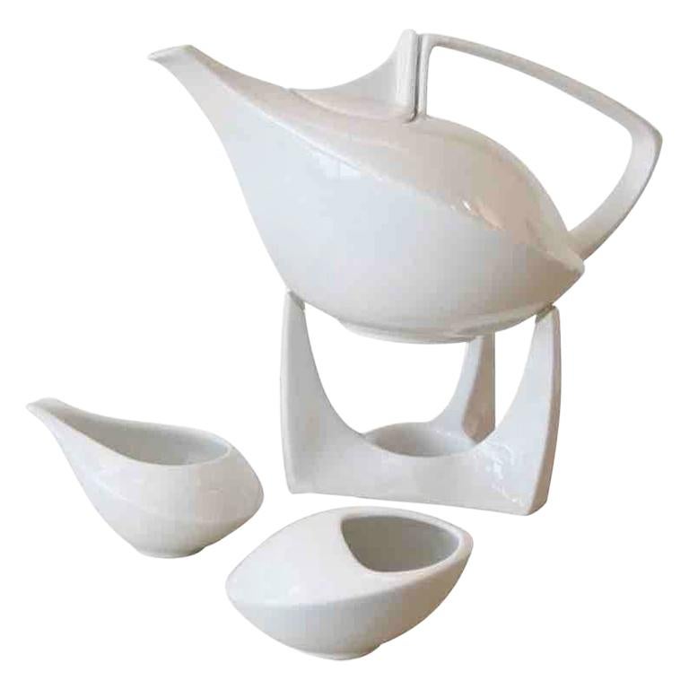 Elegant Futuristic Friesland Porcelain Tea Set Vintage, German