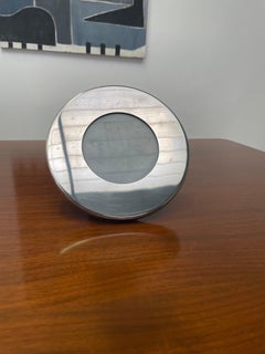 Elegant Gabriella Crespi Circular Photo Frame, Italy, 1970s