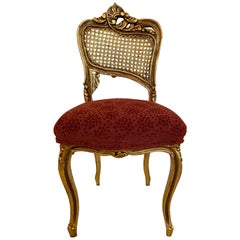 Elegant Gem of a Giltwood and Caned French Chair