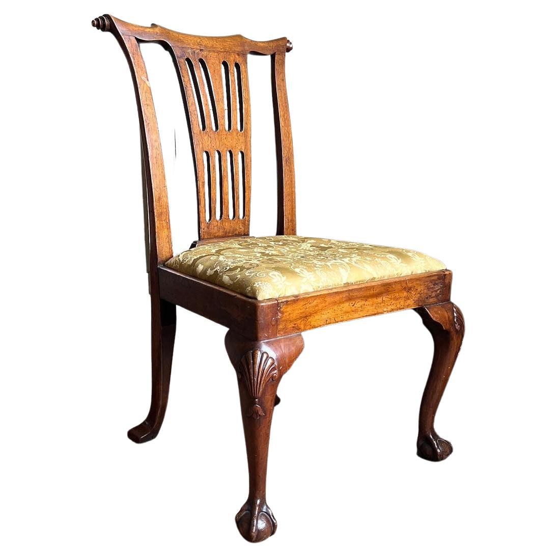 Elegant George II Walnut Carved Side Chair, c.1730