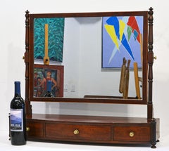 Elegant George III Mahogany Bow Front Three Drawer Dressing Table Mirror 1820-30