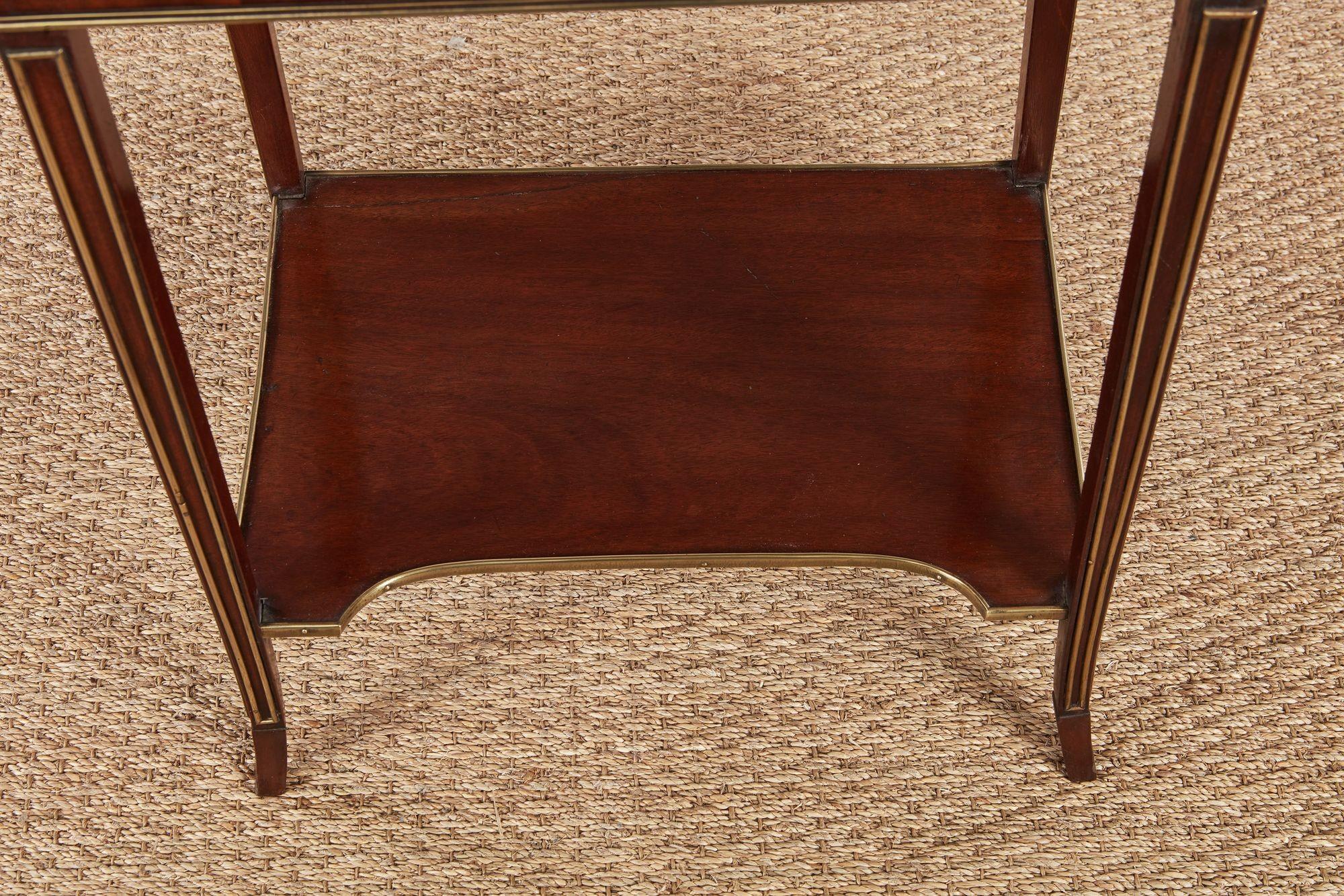 Early 19th Century Elegant George IV Mahogany and Brass Table For Sale
