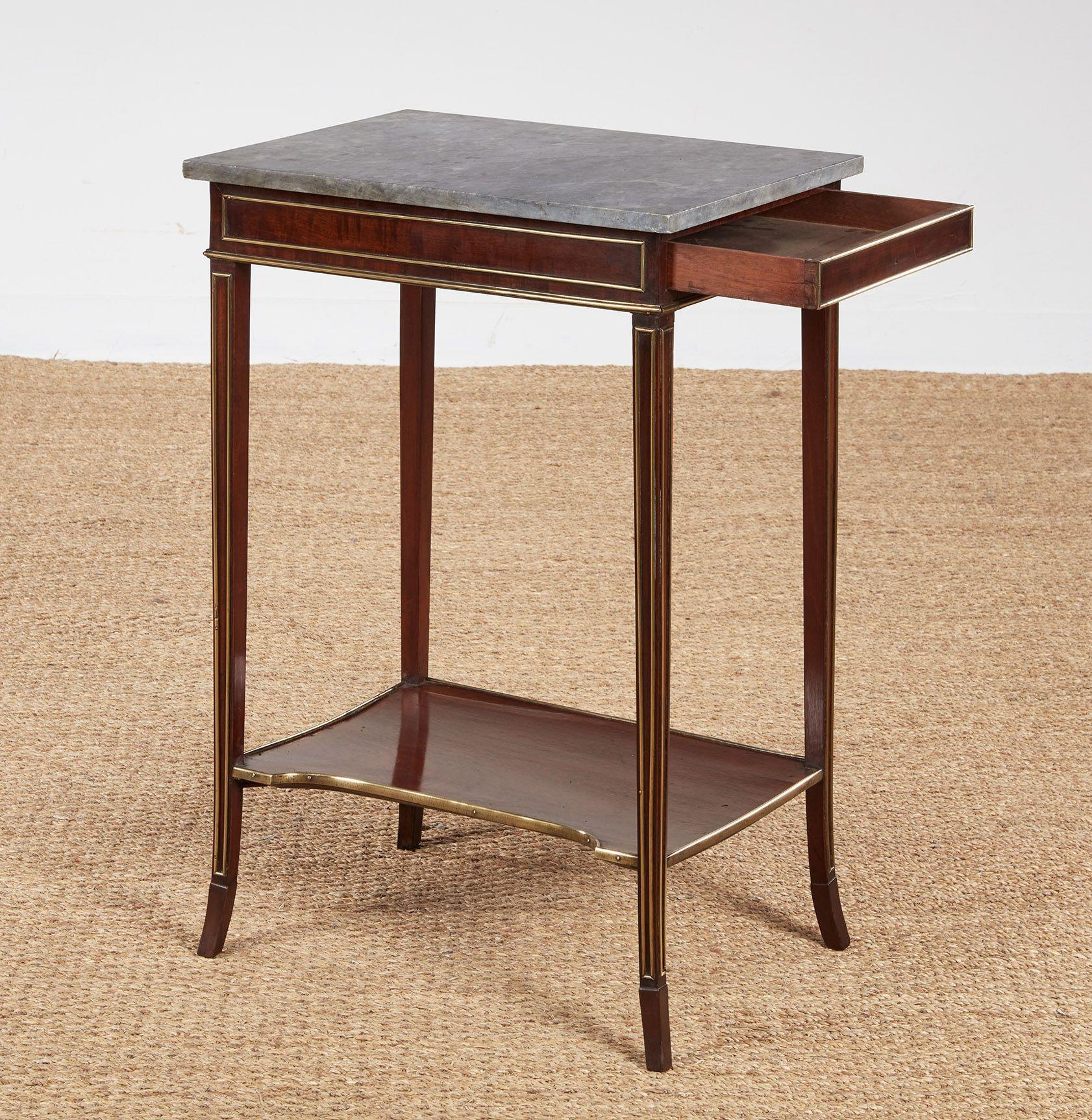 Elegant George IV Mahogany and Brass Table For Sale 1