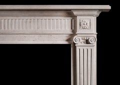 Elegant Georgian Style Limestone Fireplace