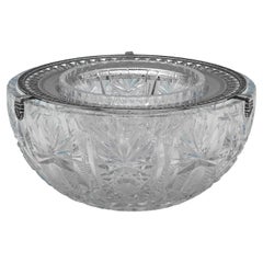 Elegant German 800 Silver
Cut-Glass Caviar Dish, circa 1920
