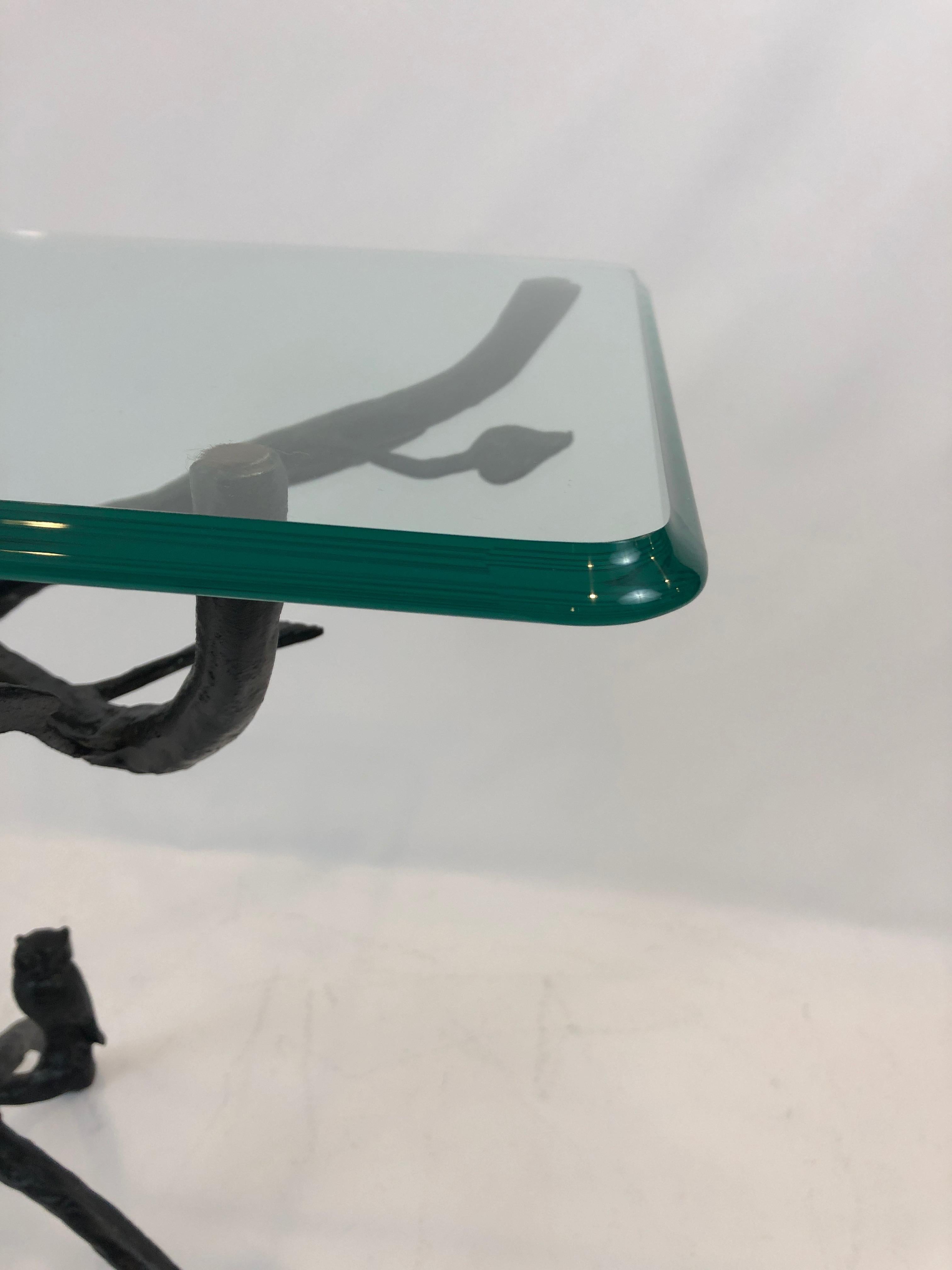 American Elegant Giacometti Style Iron Based Side Table