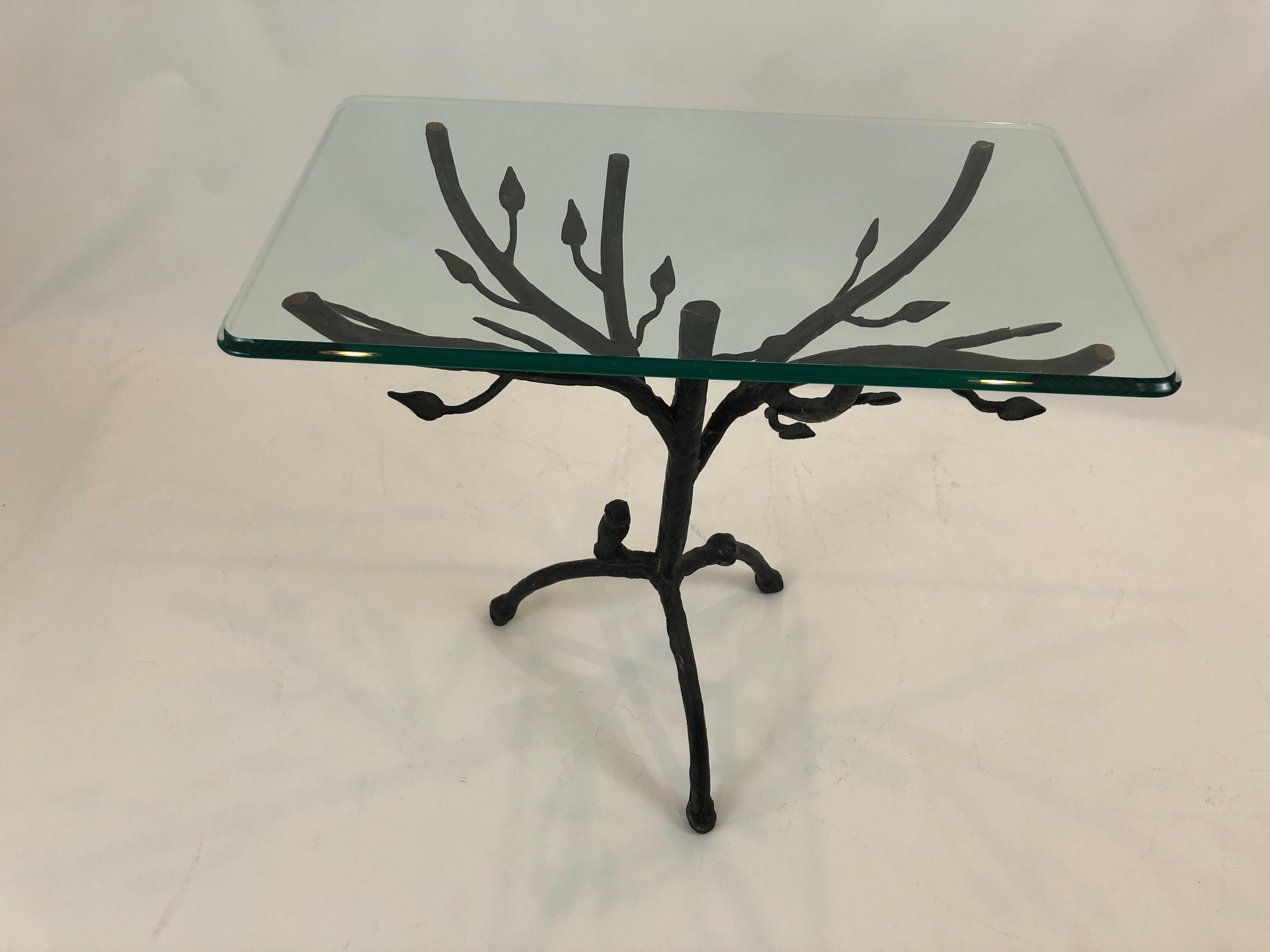 Late 20th Century Elegant Giacometti Style Iron Based Side Table