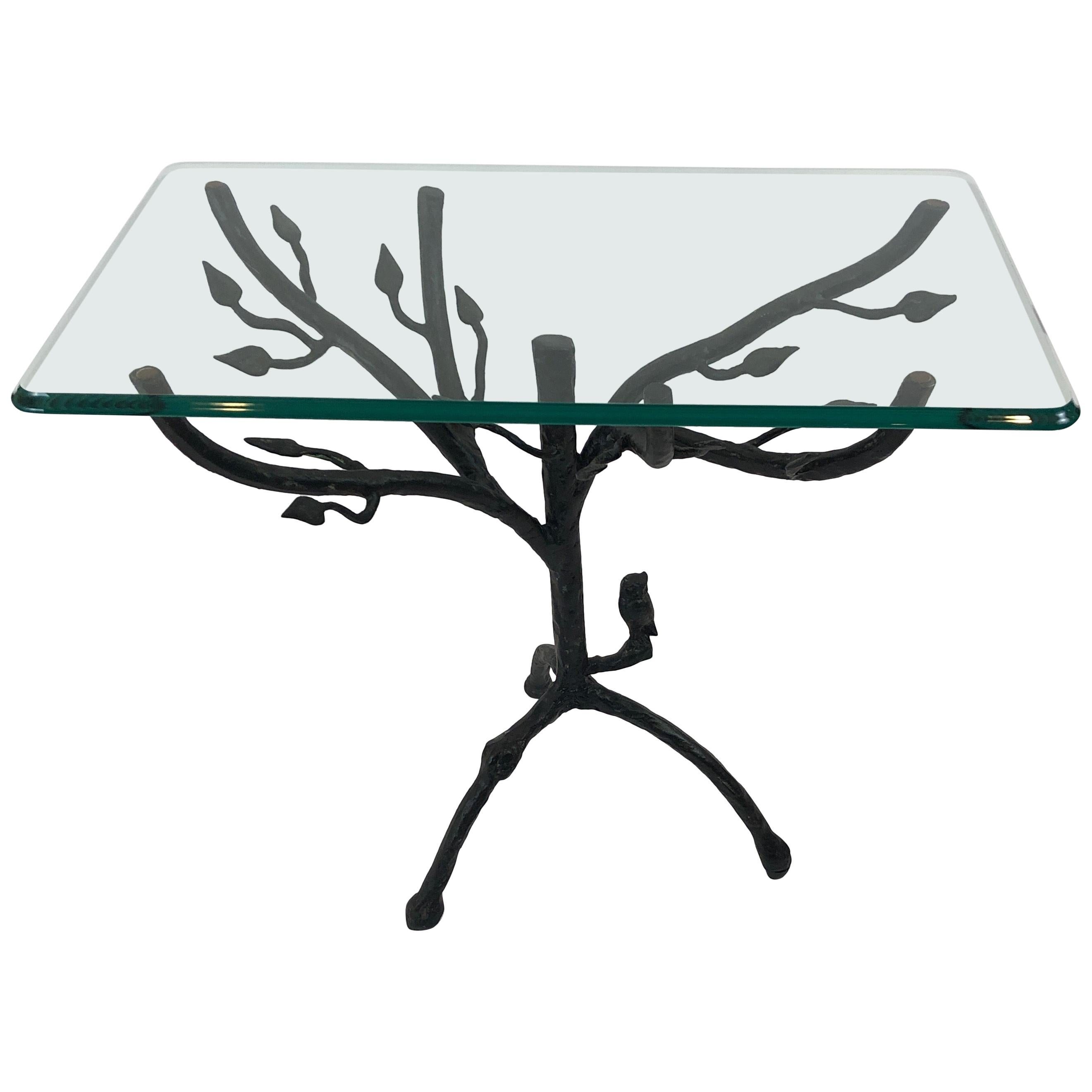 Elegant Giacometti Style Iron Based Side Table