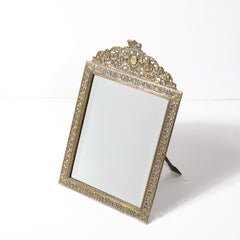 Elegant Gilded Age Gilt Bronze Standing Mirror signed Tiffany & Co