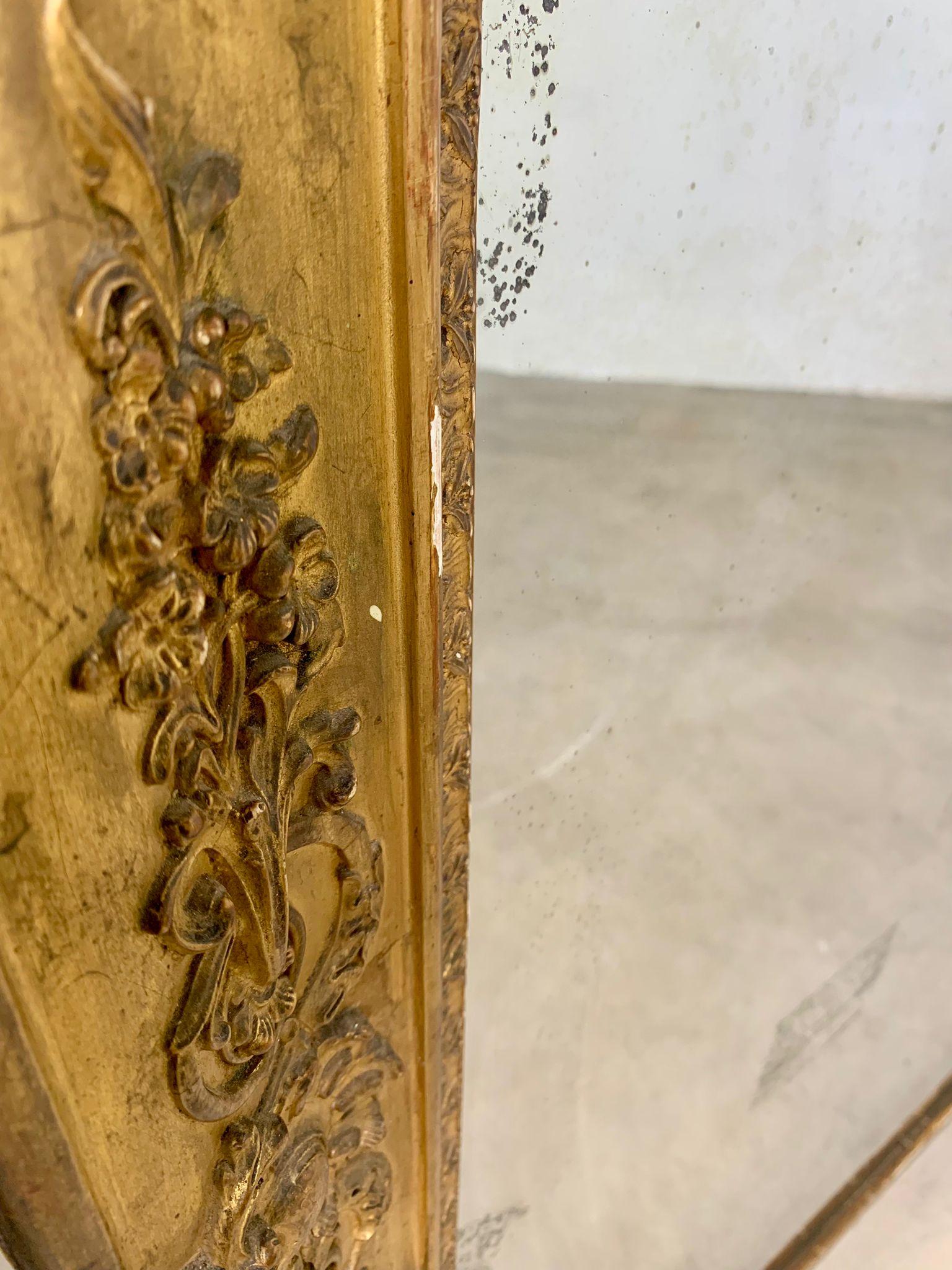 Élégant miroir de cheminée doré datant de la fin du XIXe siècle, Italie en vente 6