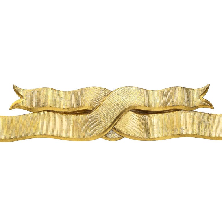 Elegant Gilded Ribbon-Frame Mirror 1950s For Sale at 1stDibs