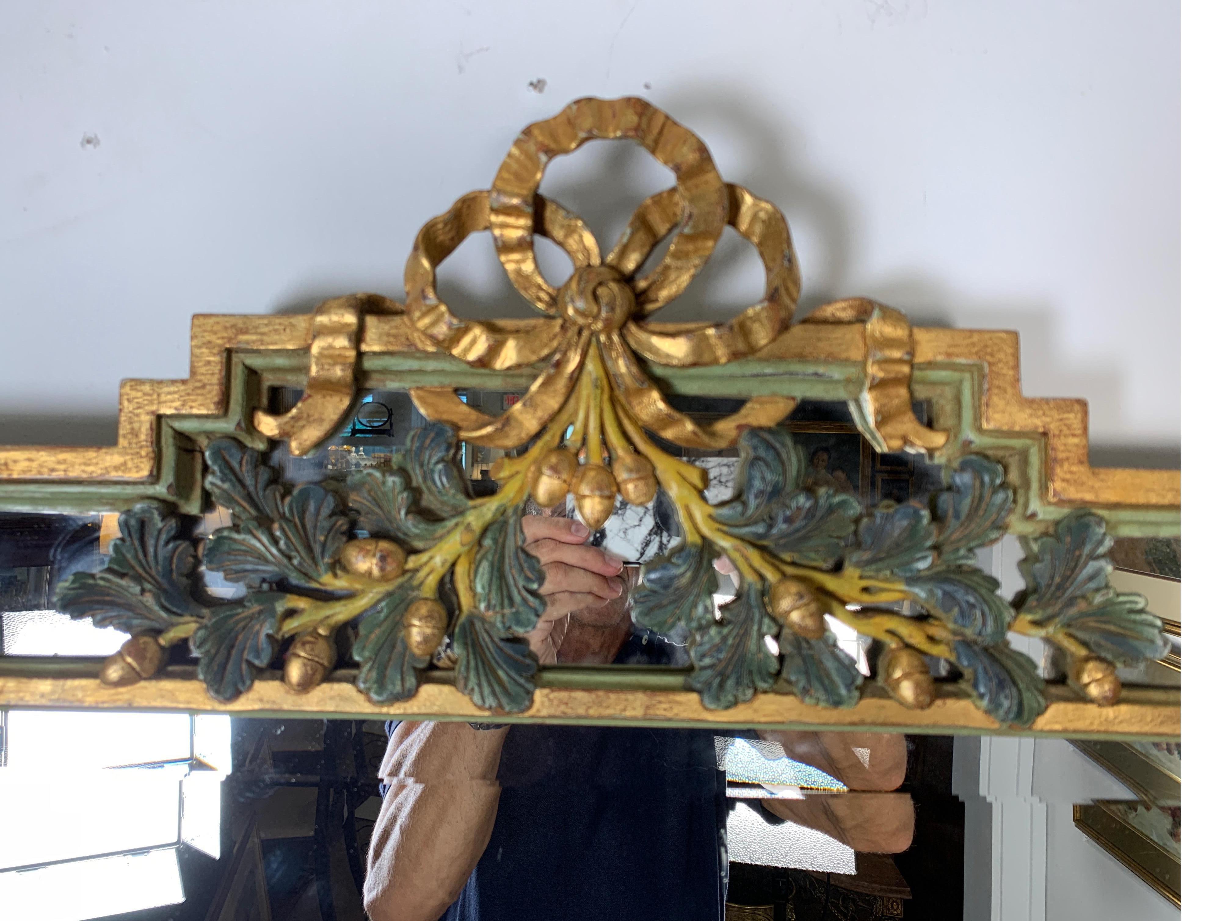 Elegant Gilt Acorn and Leaf Motif Mirror 3