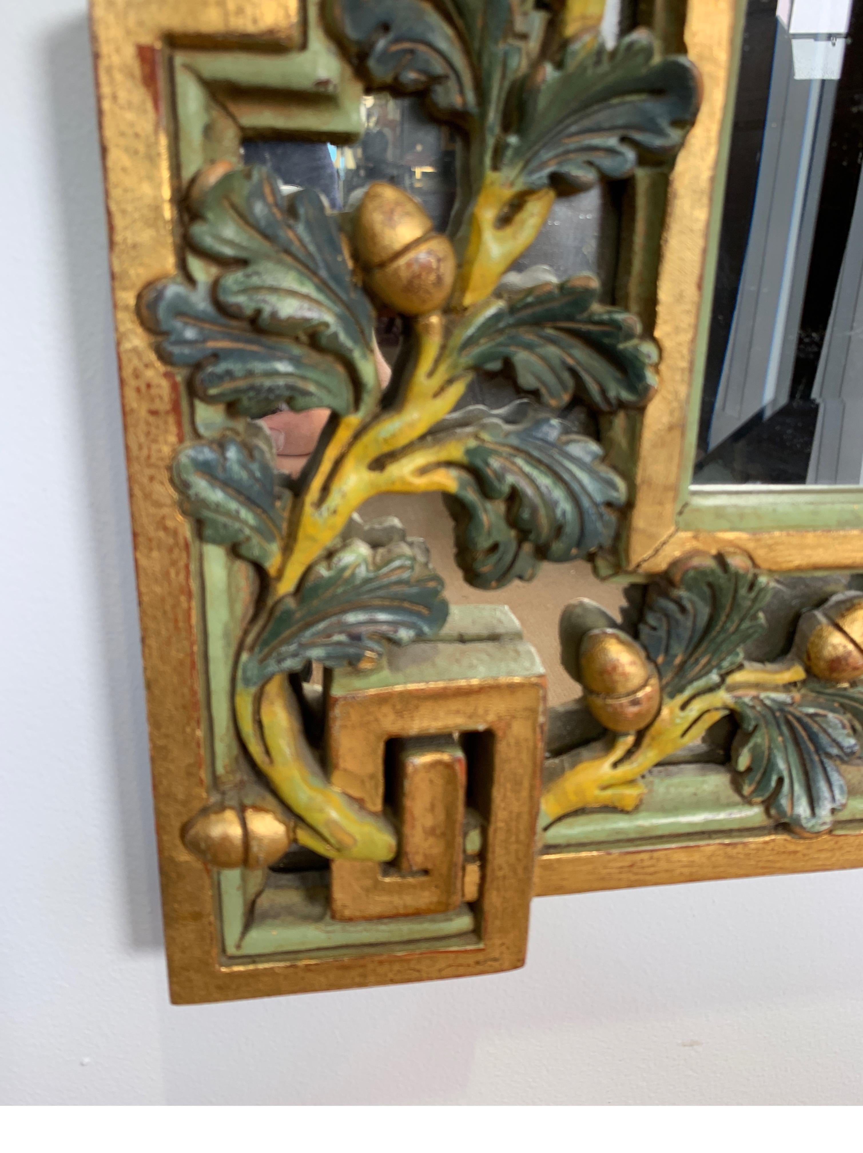 Elegant Gilt Acorn and Leaf Motif Mirror In Good Condition In Lambertville, NJ