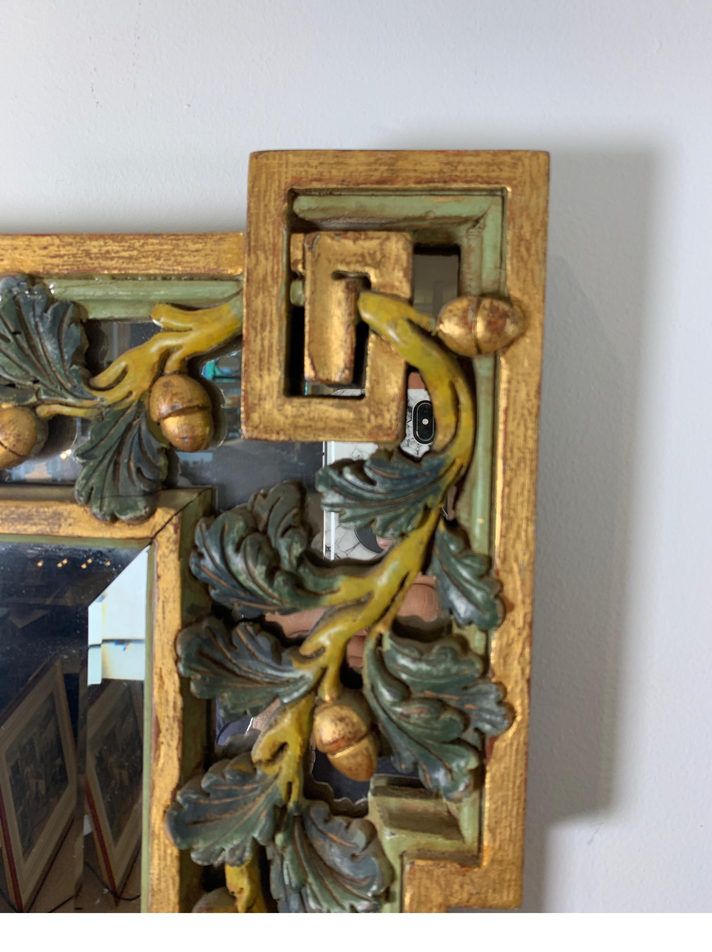 Elegant Gilt Acorn and Leaf Motif Mirror 1
