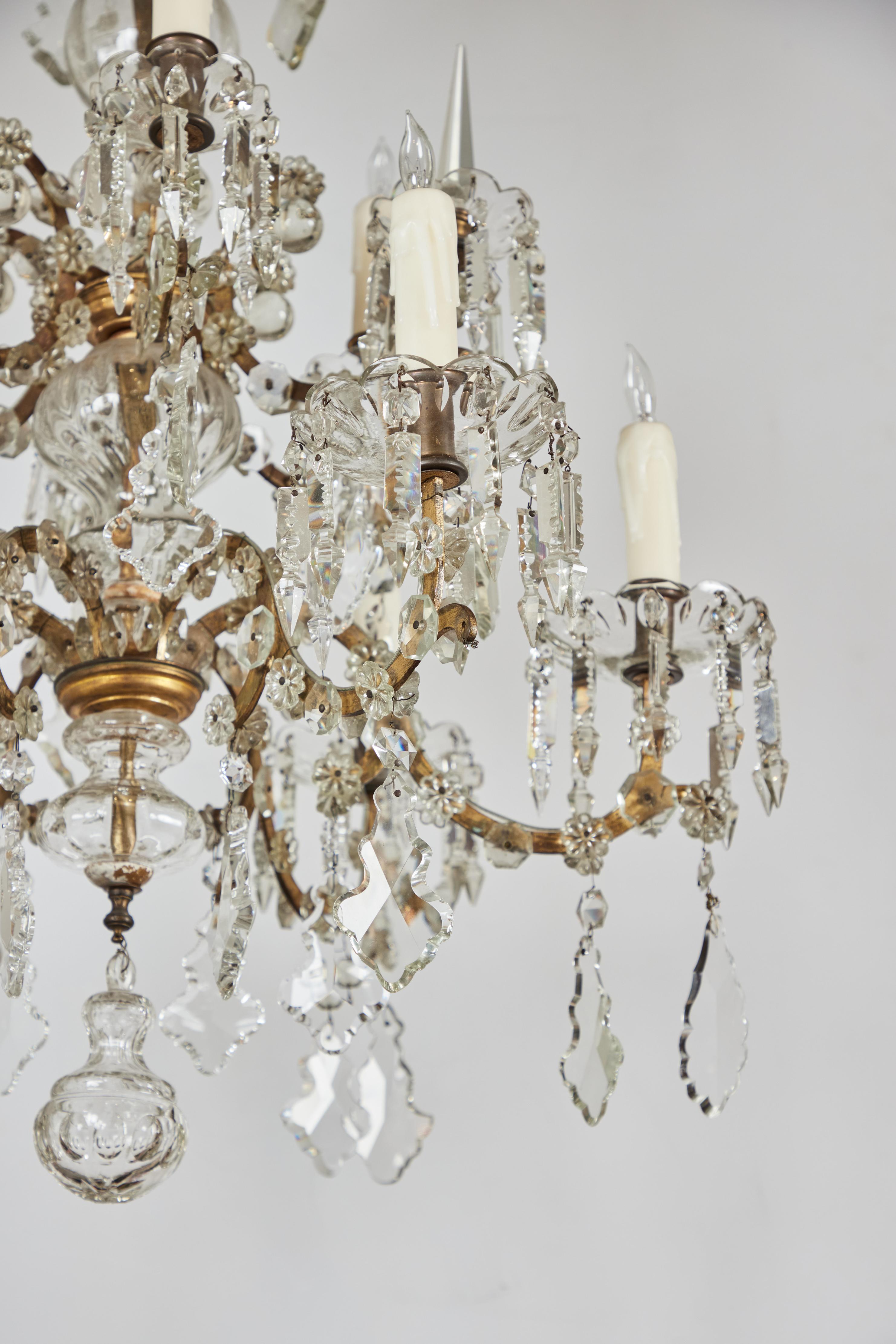 Baroque Crystal Chandelier with 12 Lights  For Sale