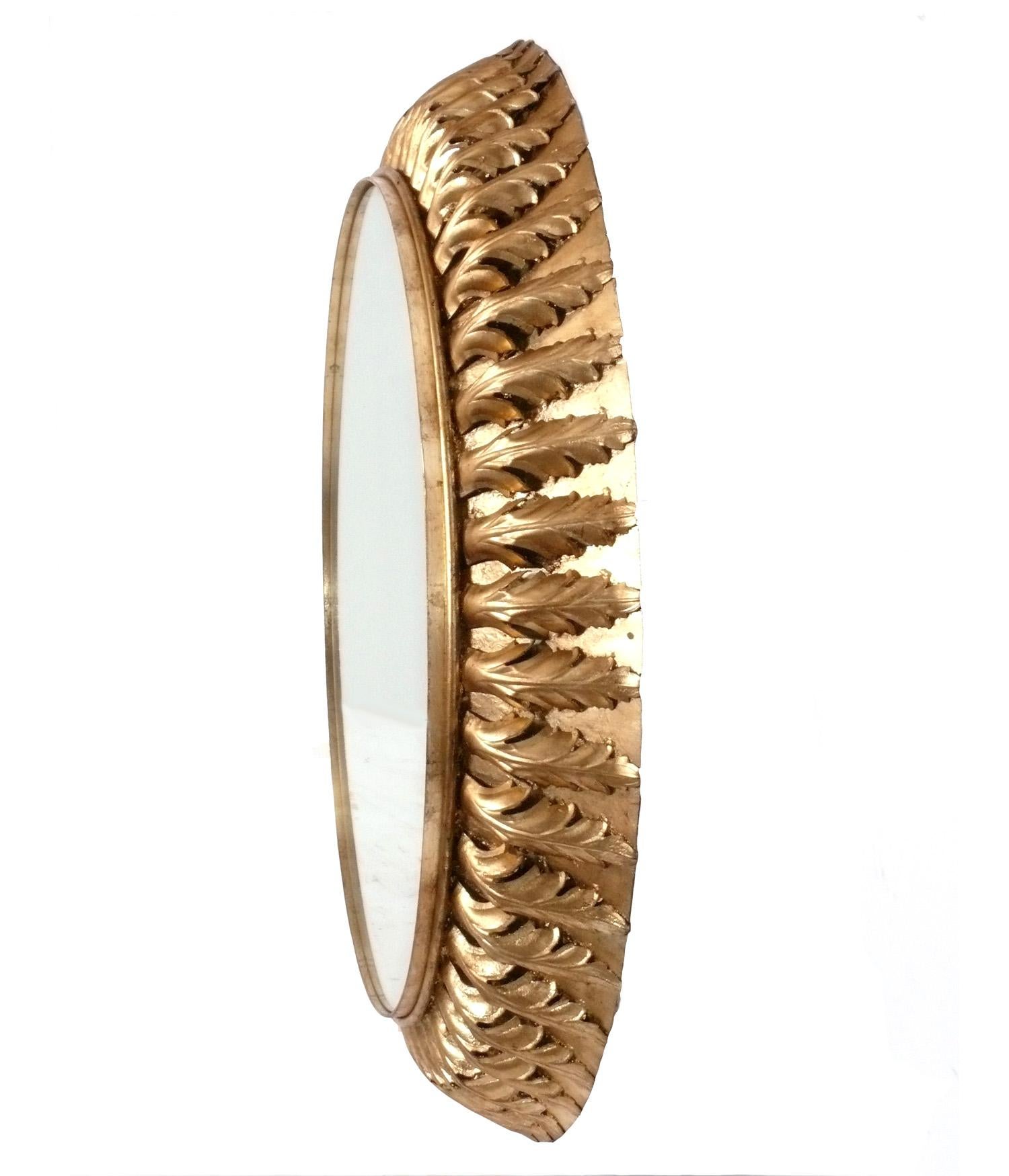 Regency Elegant miroir circulaire à feuillage doré de 39,75