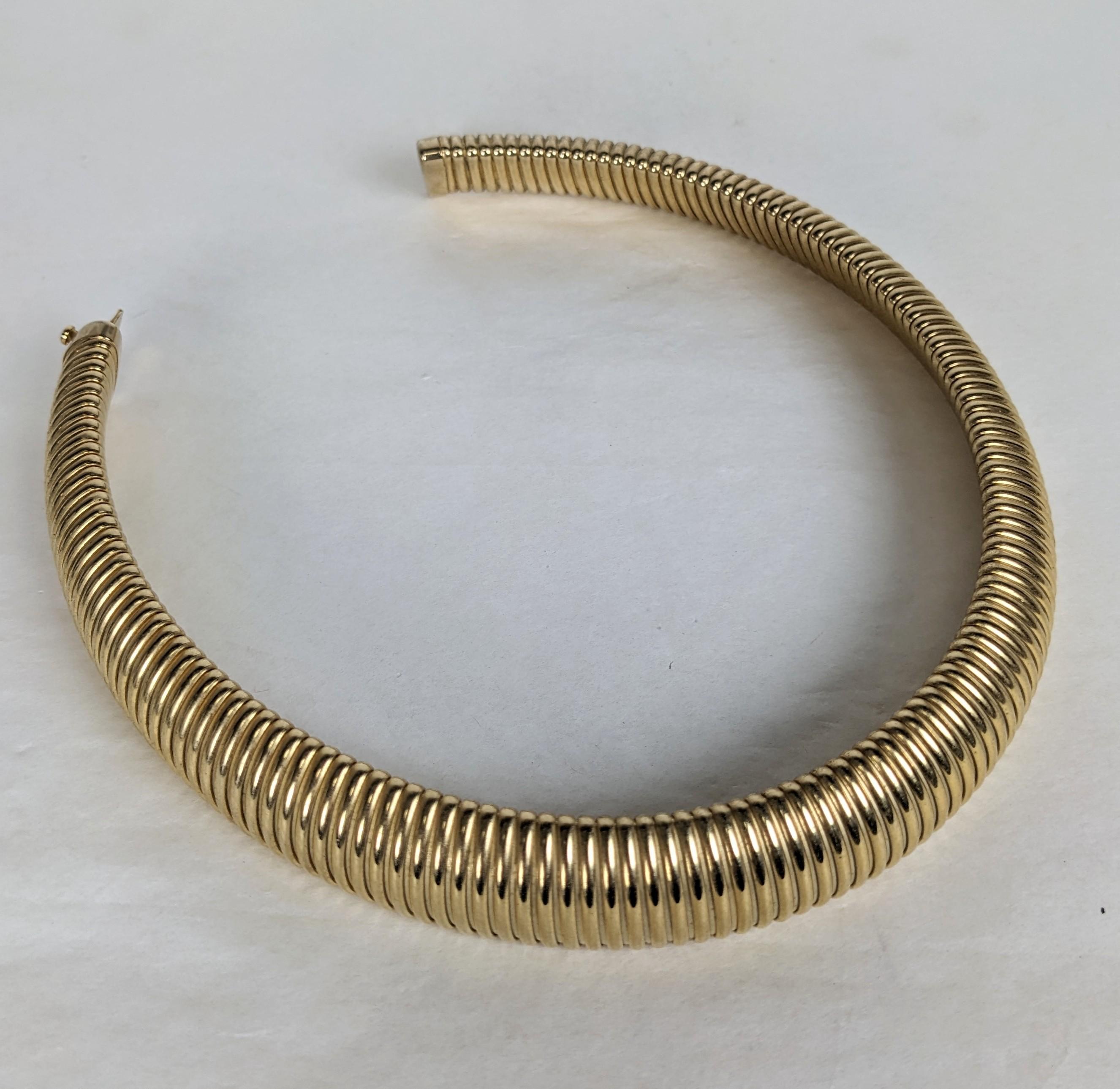 Women's or Men's Elegant Gilt Gas Pipe Collar For Sale