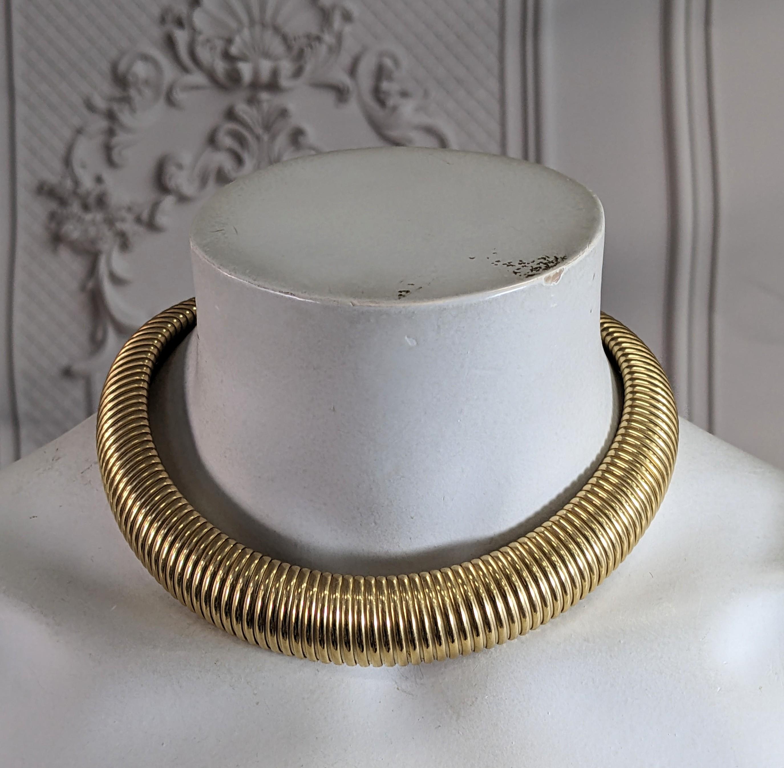Elegant Gilt Gas Pipe Collar For Sale 2