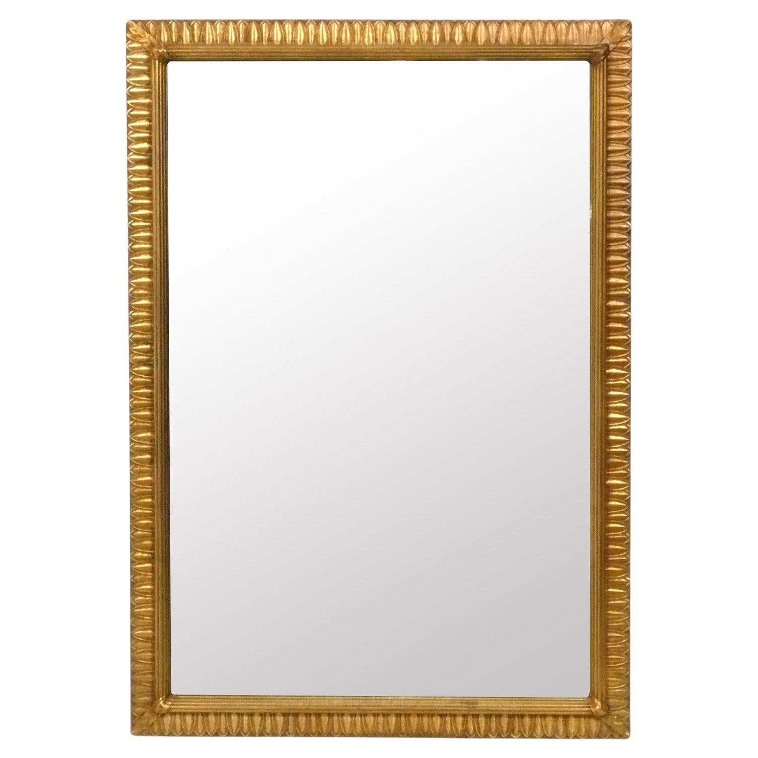 Elegant Gilt Italian Mirror 40"H x 28"W Circa 1950s