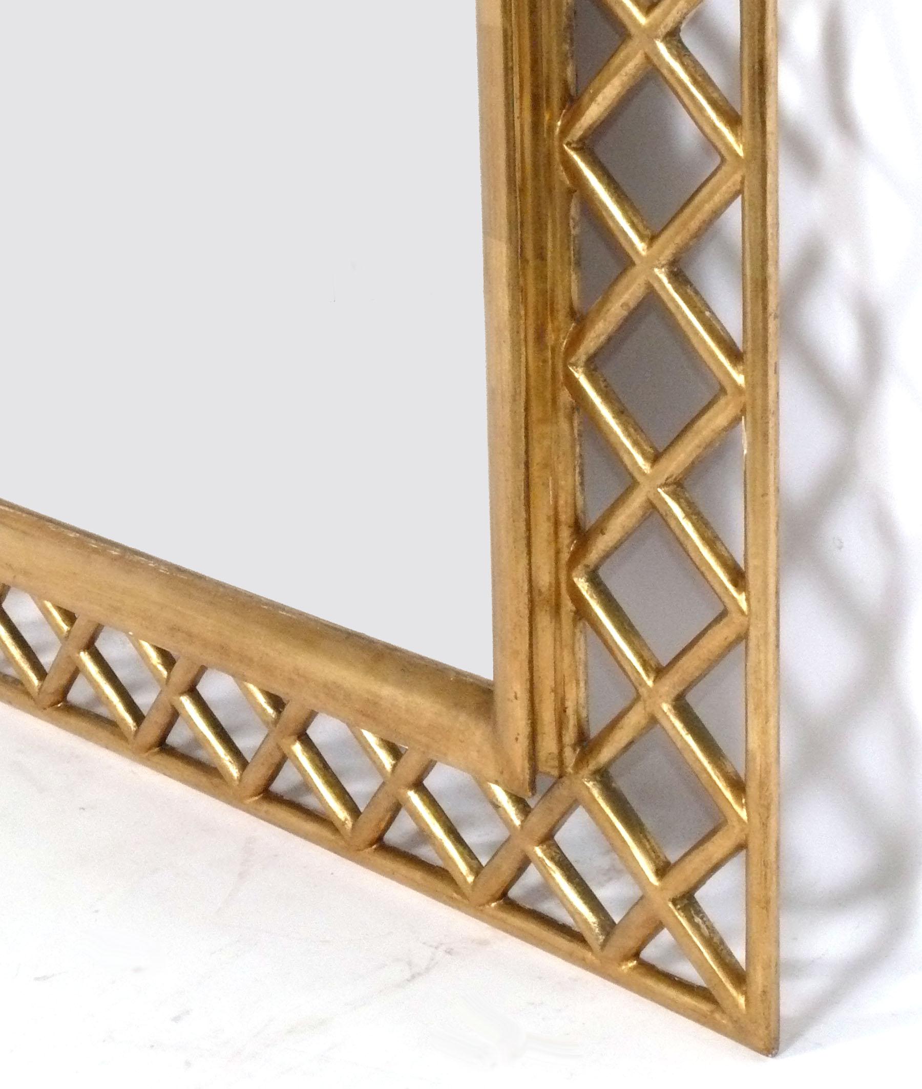 American Elegant Gilt Lattice Mirror 39