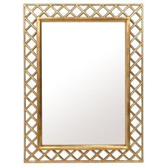 Elegant Gilt Lattice Mirror 39"H x 29.25"W