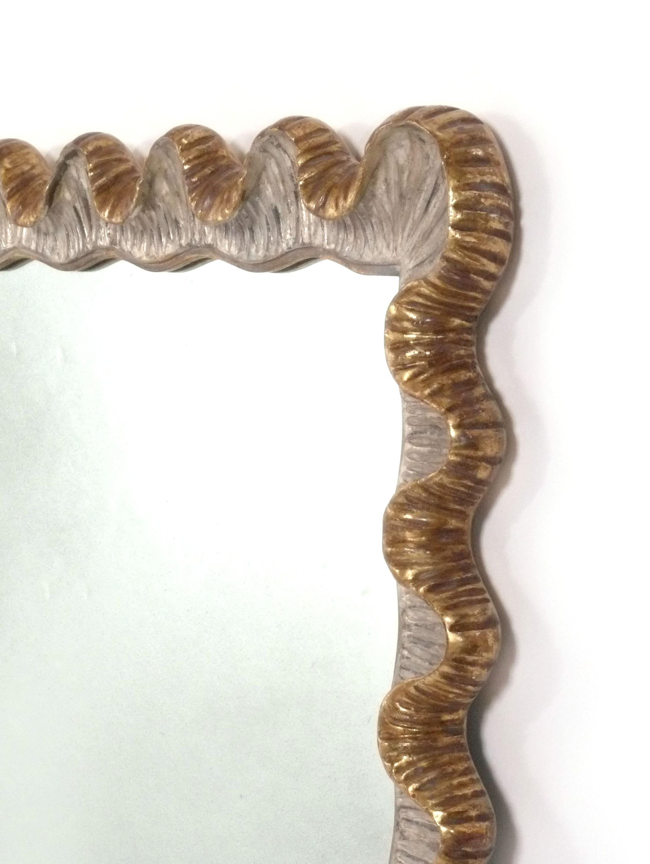 Italian Elegant Gilt Scalloped Mirror 60