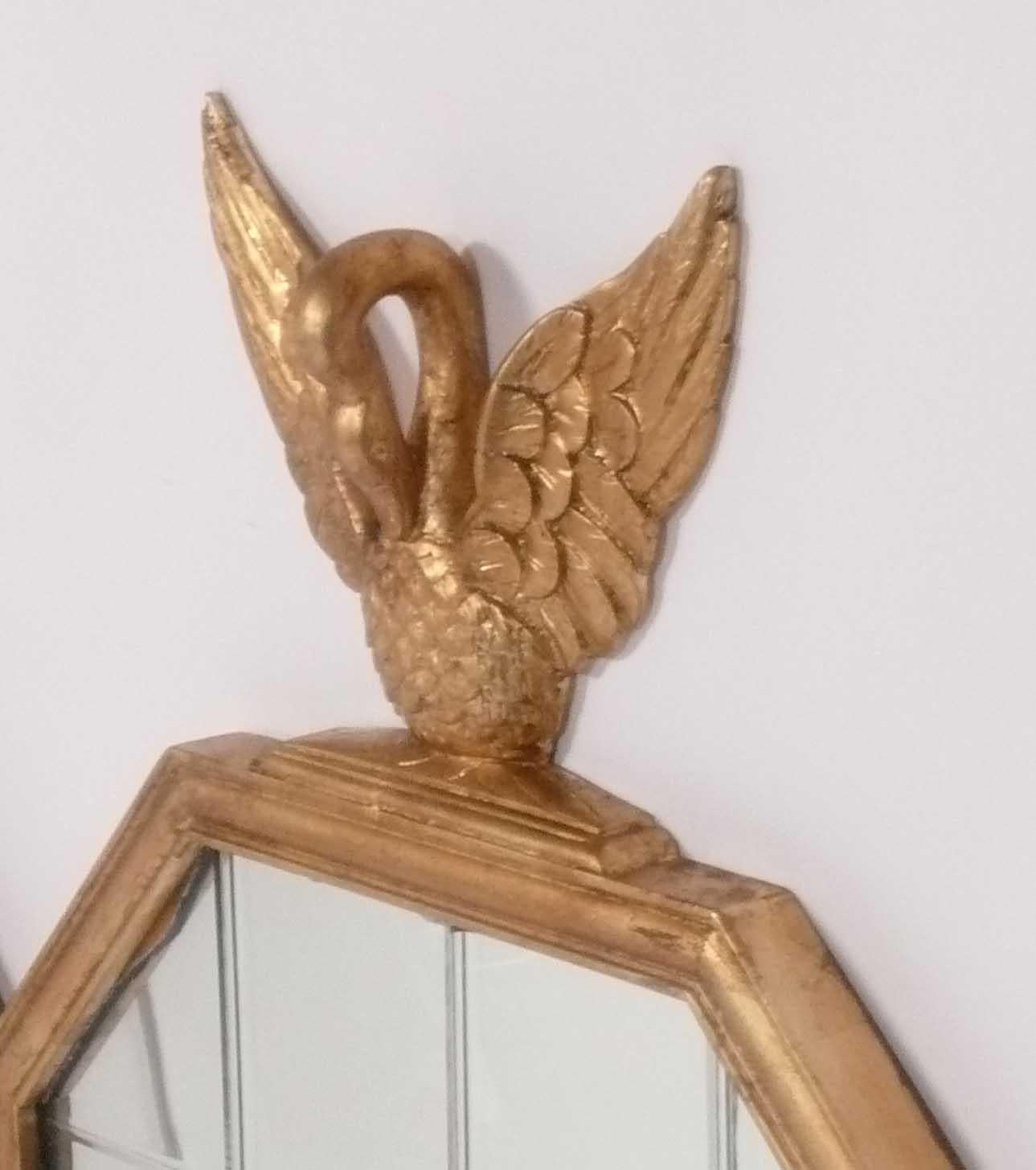 Français Elegant Gilt Swan Crest Mirrors 43.75 