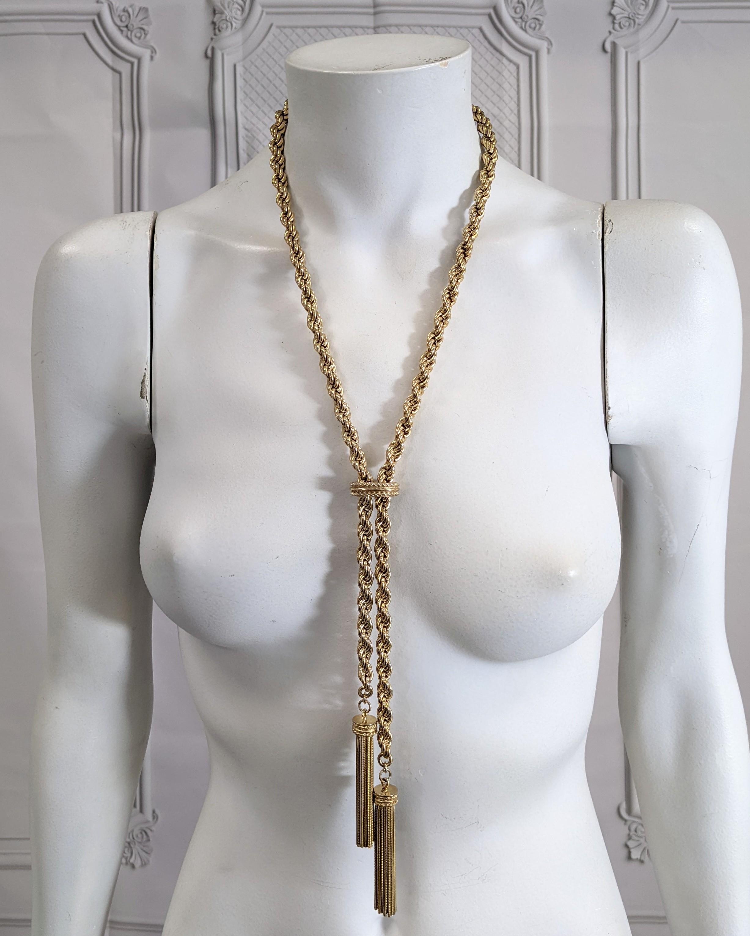Elegant Gilt Tassel Slide Necklace 2