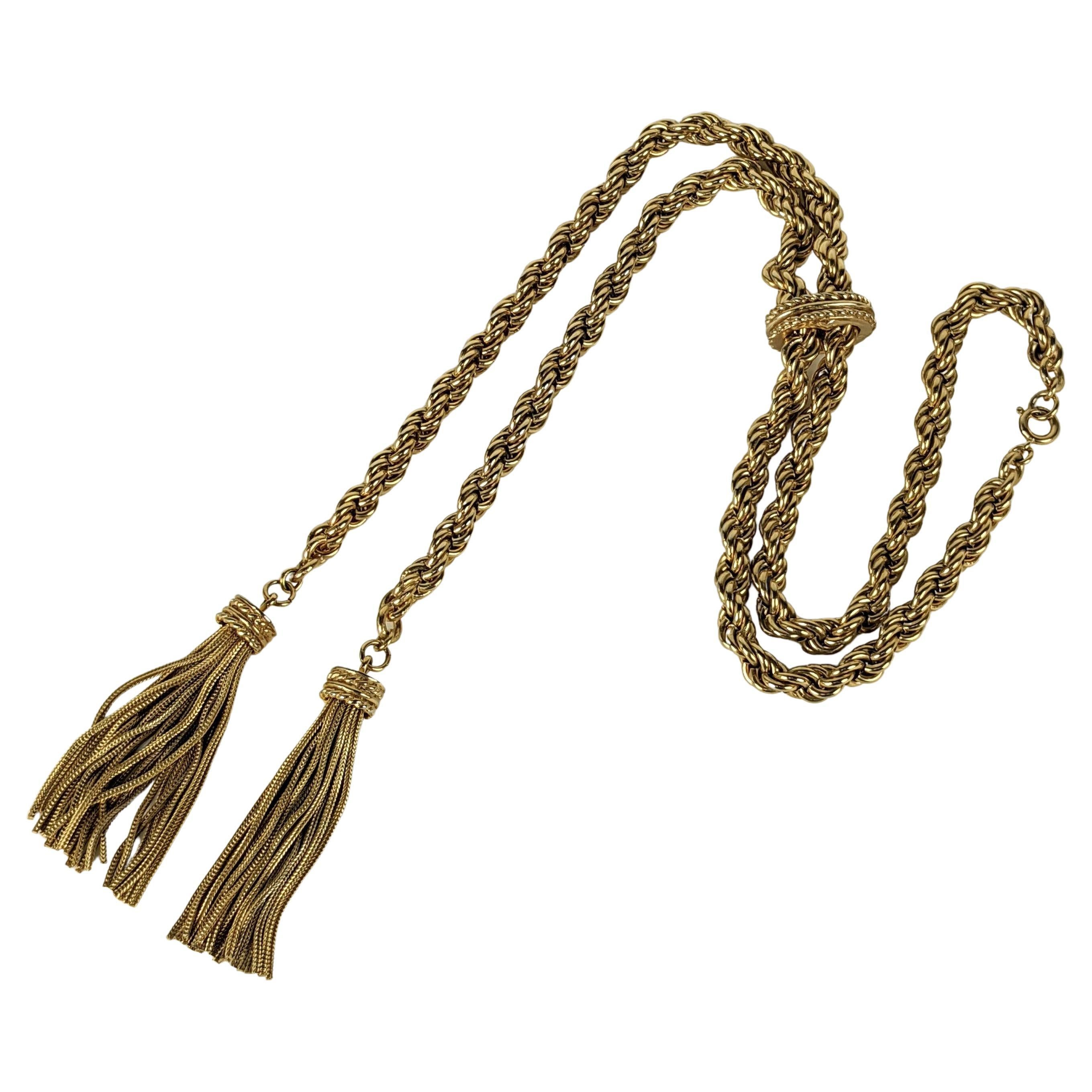 Elegant Gilt Tassel Slide Necklace