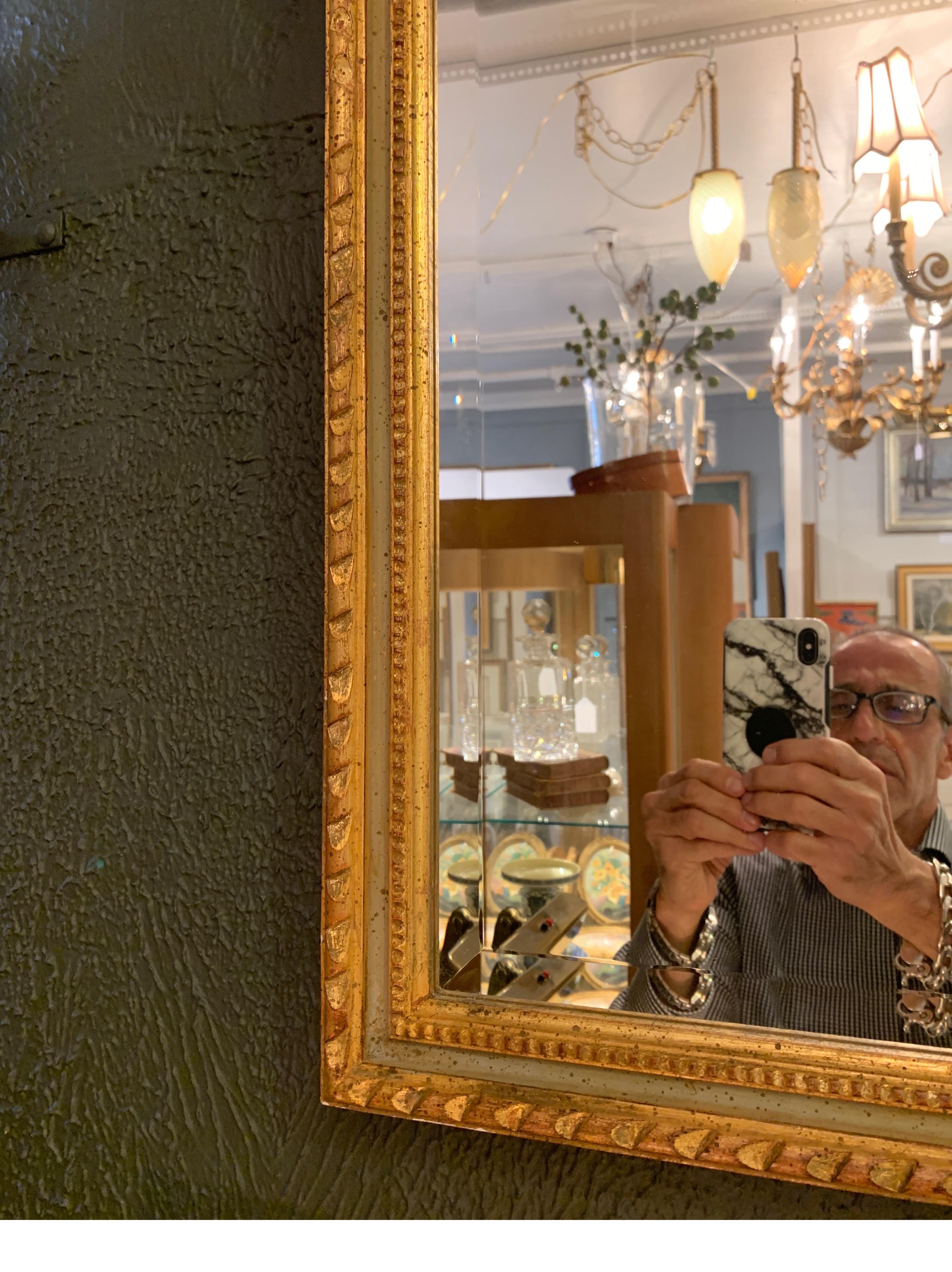 Elegant Giltwood Beveled Wall Mirror Louis XV Style 5