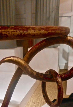 Elegant Gilt Wrought Iron Table by René Drouet, France, 1949