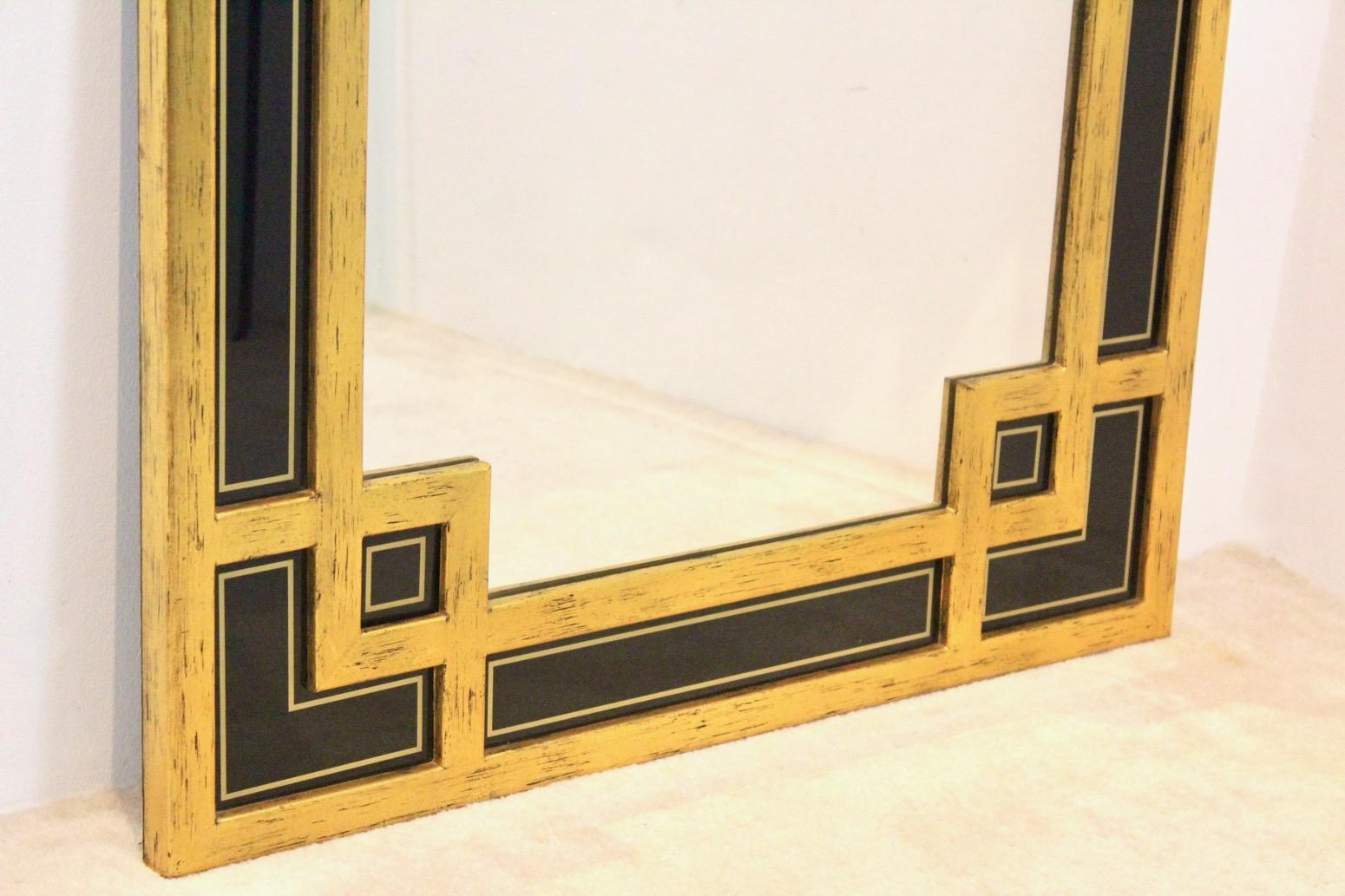 Miroir Elegance du miroir en bois doré et verre noir de Deknudt Belgique en vente
