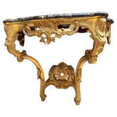 Antique Elegant giltwood console table