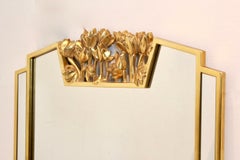 Elegant Giltwood Flowered Mirror by Deknudt, Belgium