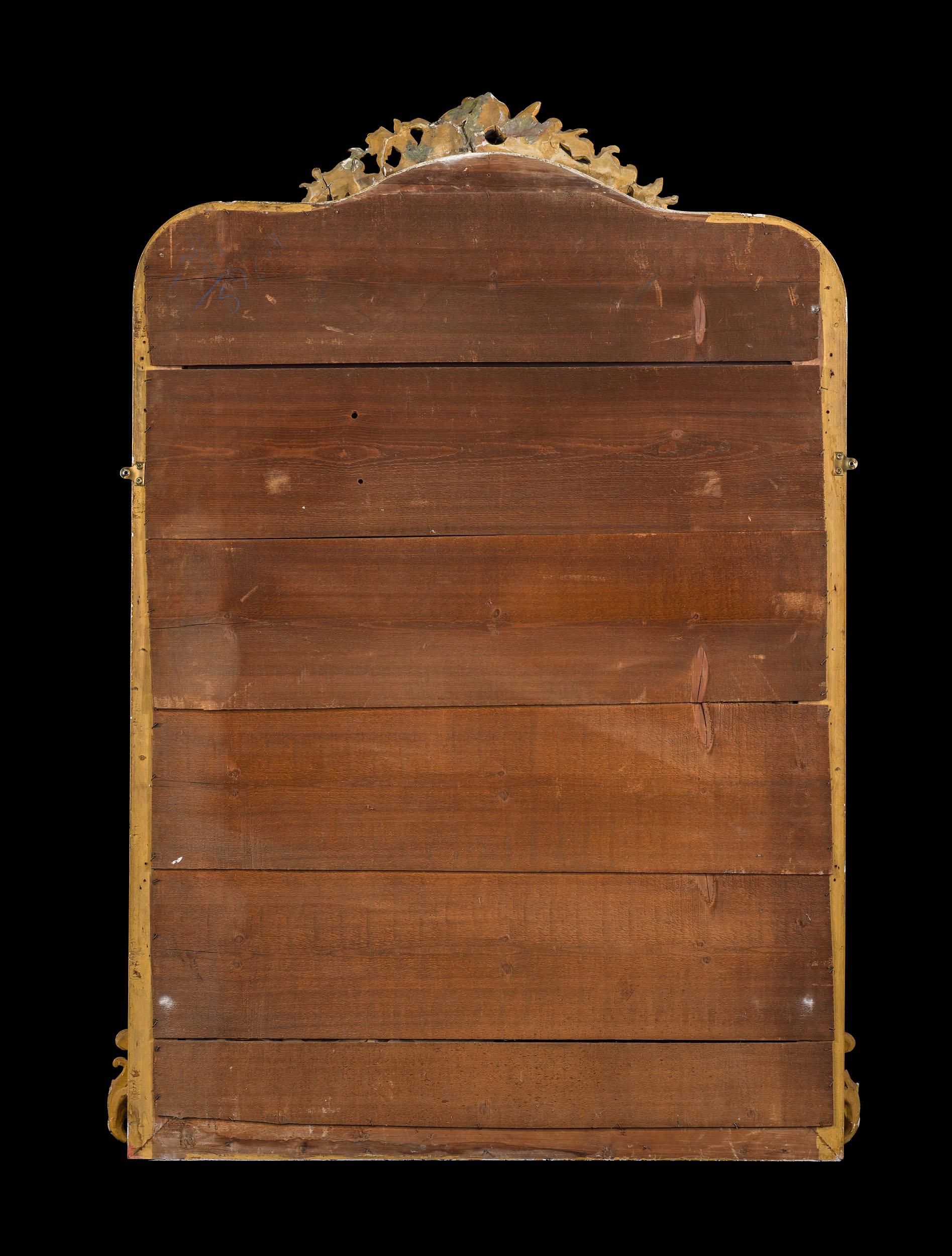Elegant Giltwood Overmantel Mirror from France For Sale 1