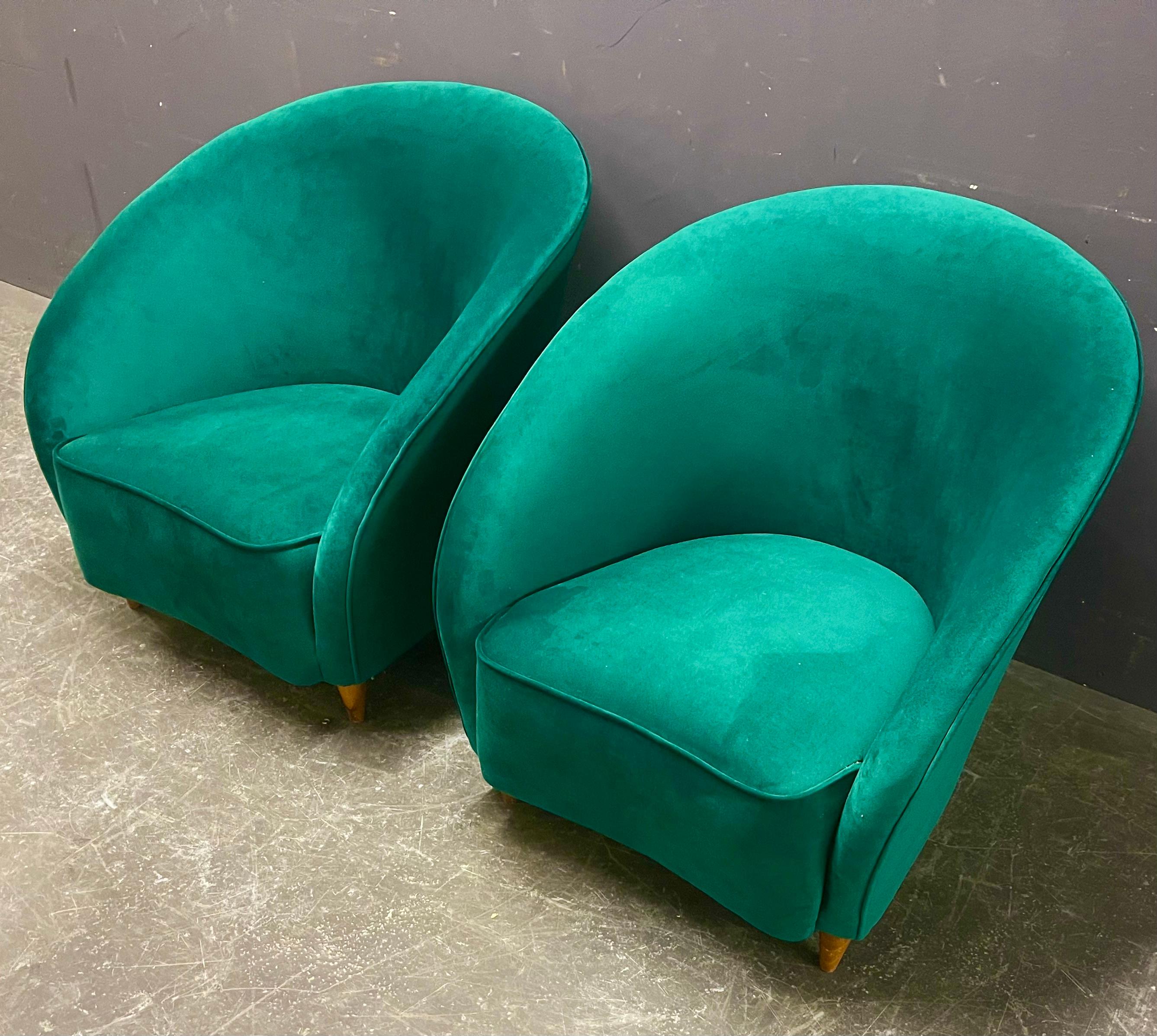 Italian elegant gio ponti lounge chairs for casa e giardino For Sale