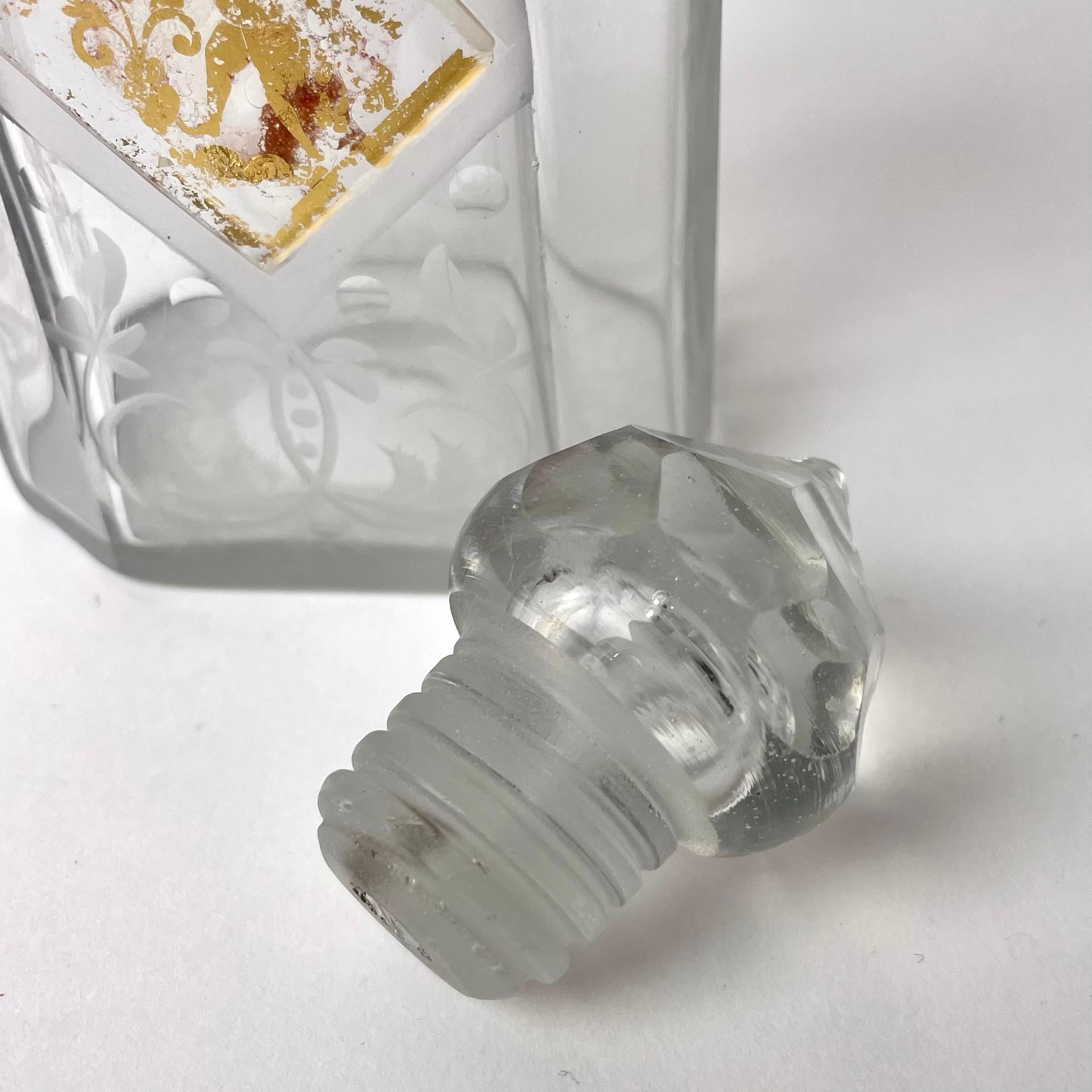 Elegant Glass Bottle with glass screw cap probably from the 18th Century For Sale 4
