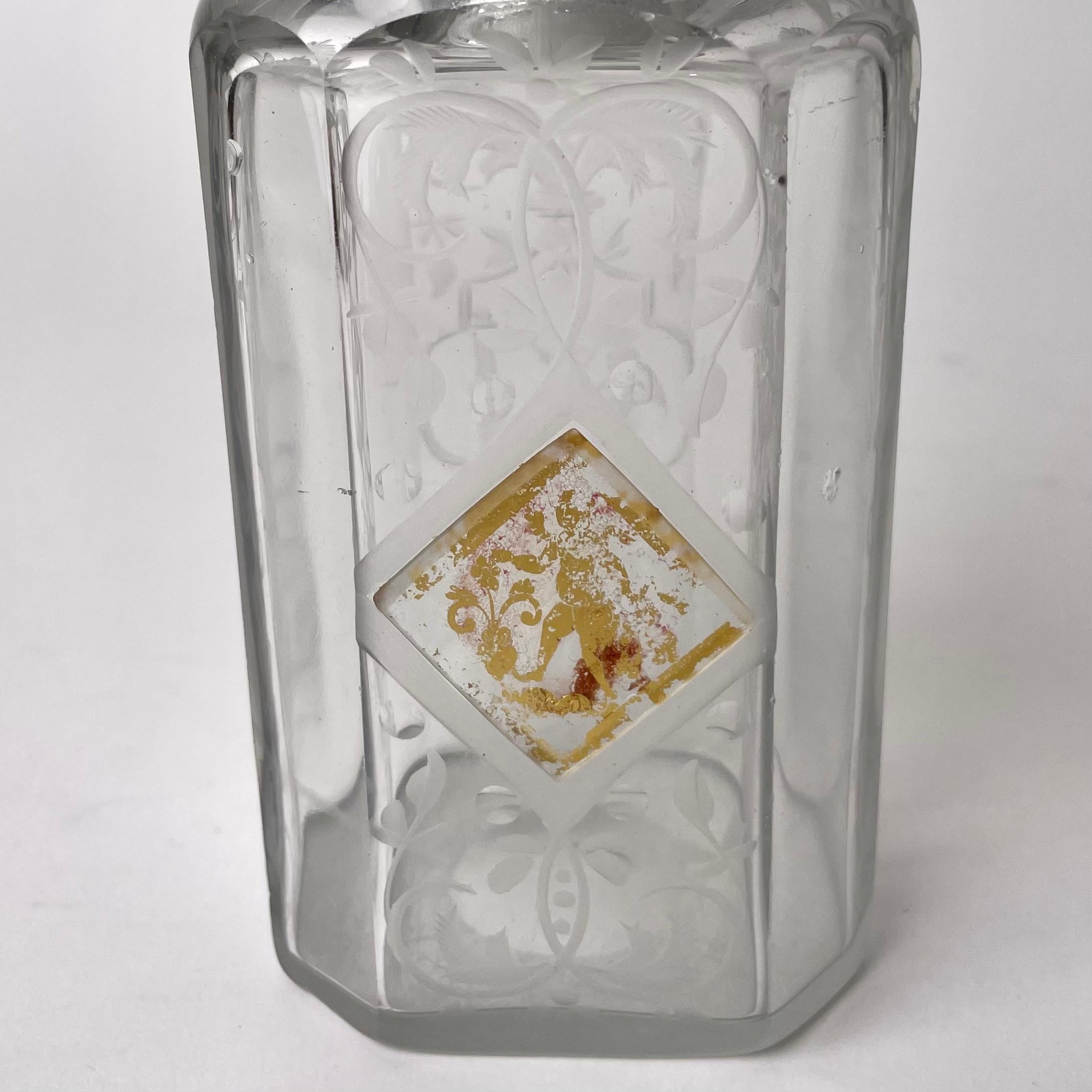 Elegant Glass Bottle with glass screw cap probably from the 18th Century For Sale 1