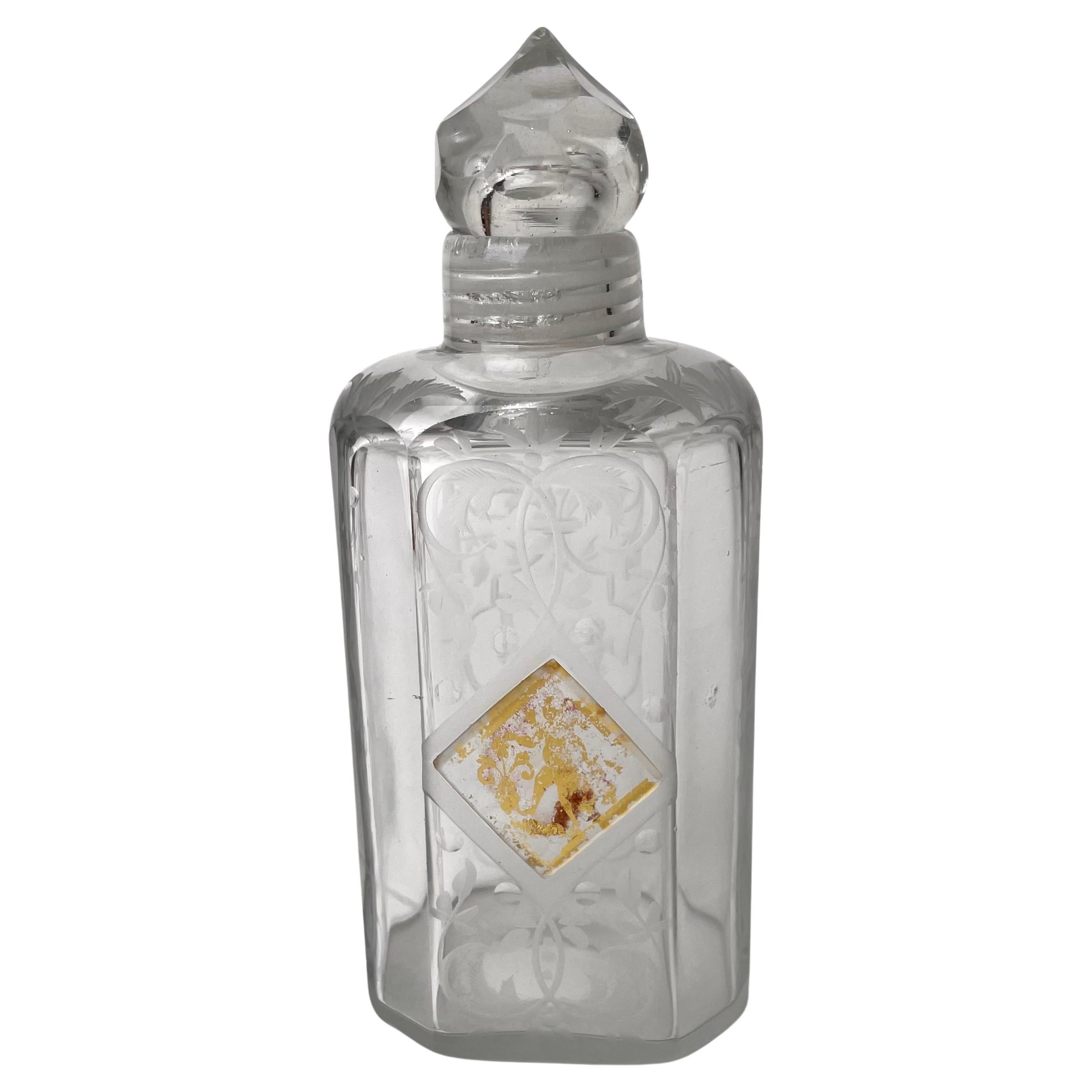 Elegant Glass Bottle with glass screw cap probably from the 18th Century