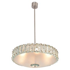 Elegant Glass Chandelier in Style of Fontana Arte