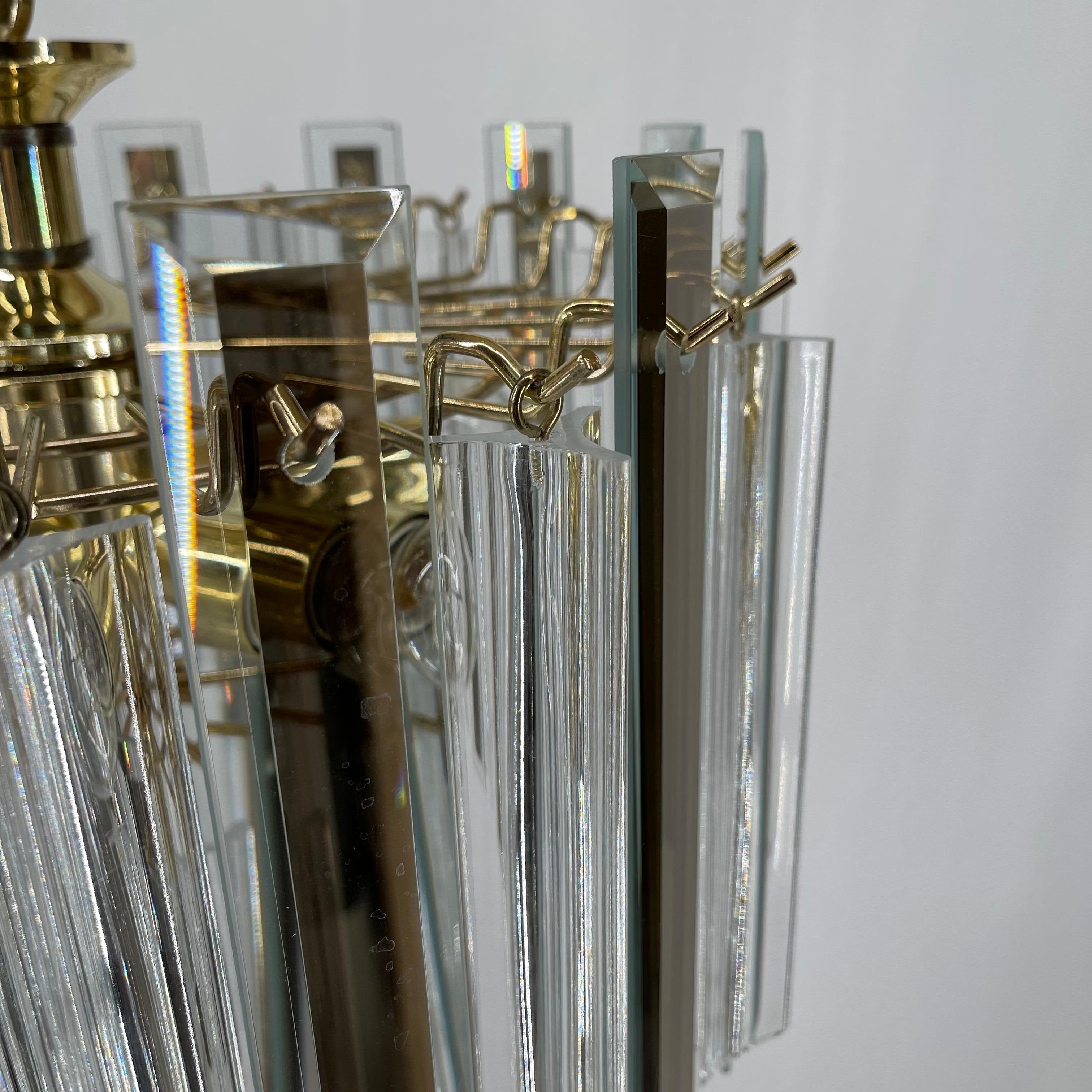 Metallo Elegante lampadario in lucite di vetro, Austria, anni '70 in vendita