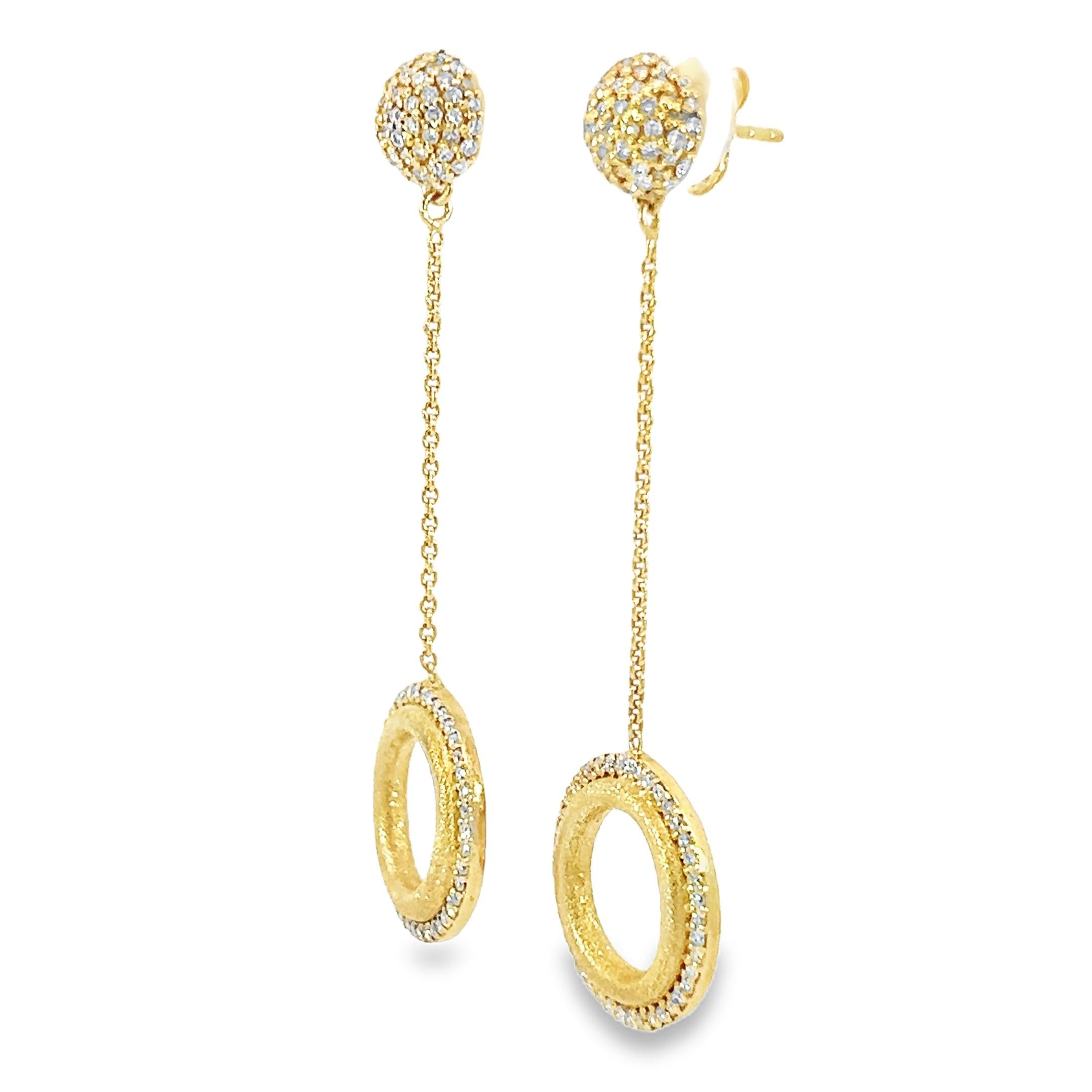Eleganti orecchini a goccia in oro e diamanti in vendita 1