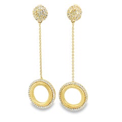 Elegant Gold and Diamond Drop Earrings