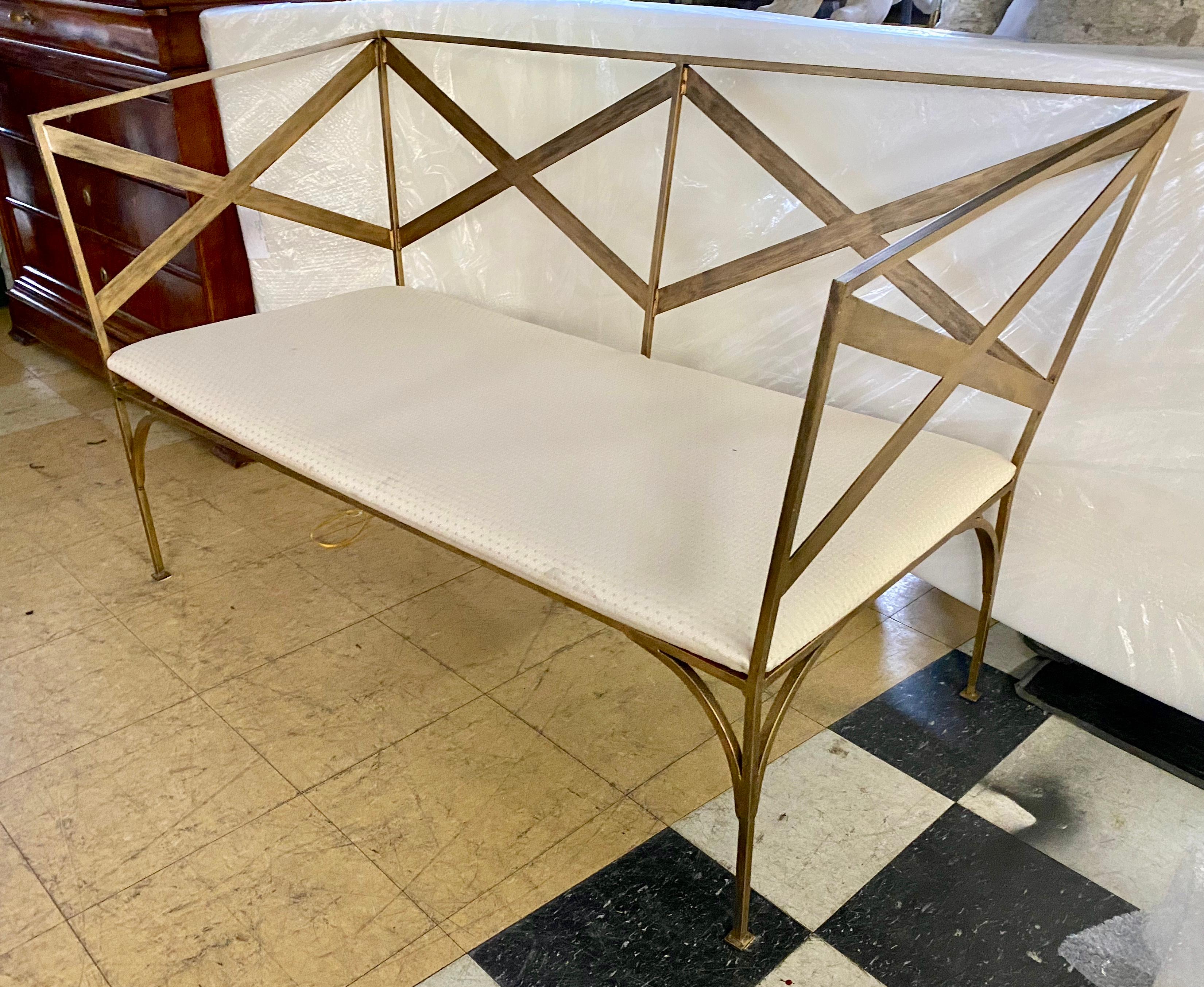 gold bench with back