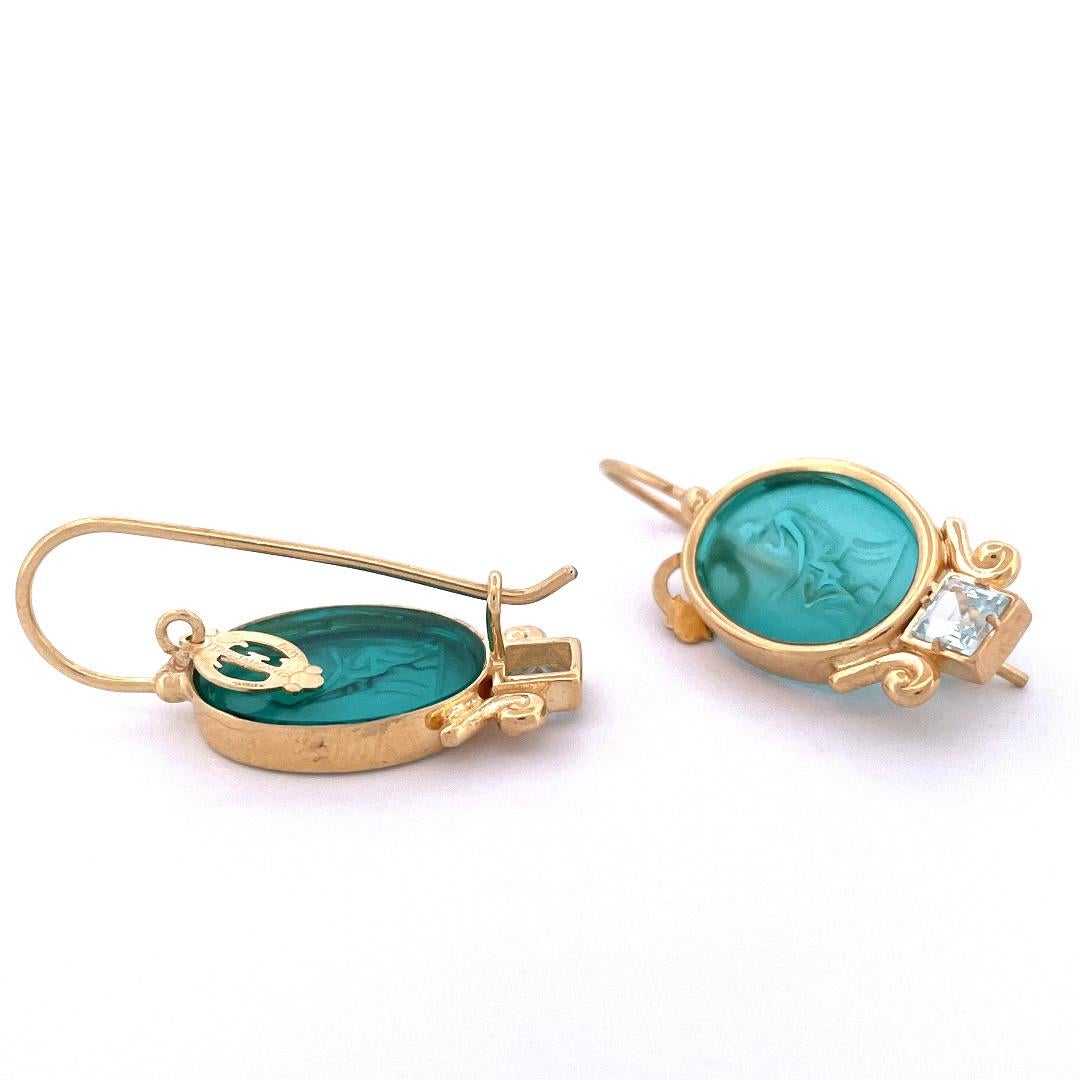 Modern Elegant Gold-Plated Italian Smoked Venetian Glass Earrings For Sale