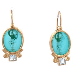 Elegant Gold-Plated Italian Smoked Venetian Glass Earrings